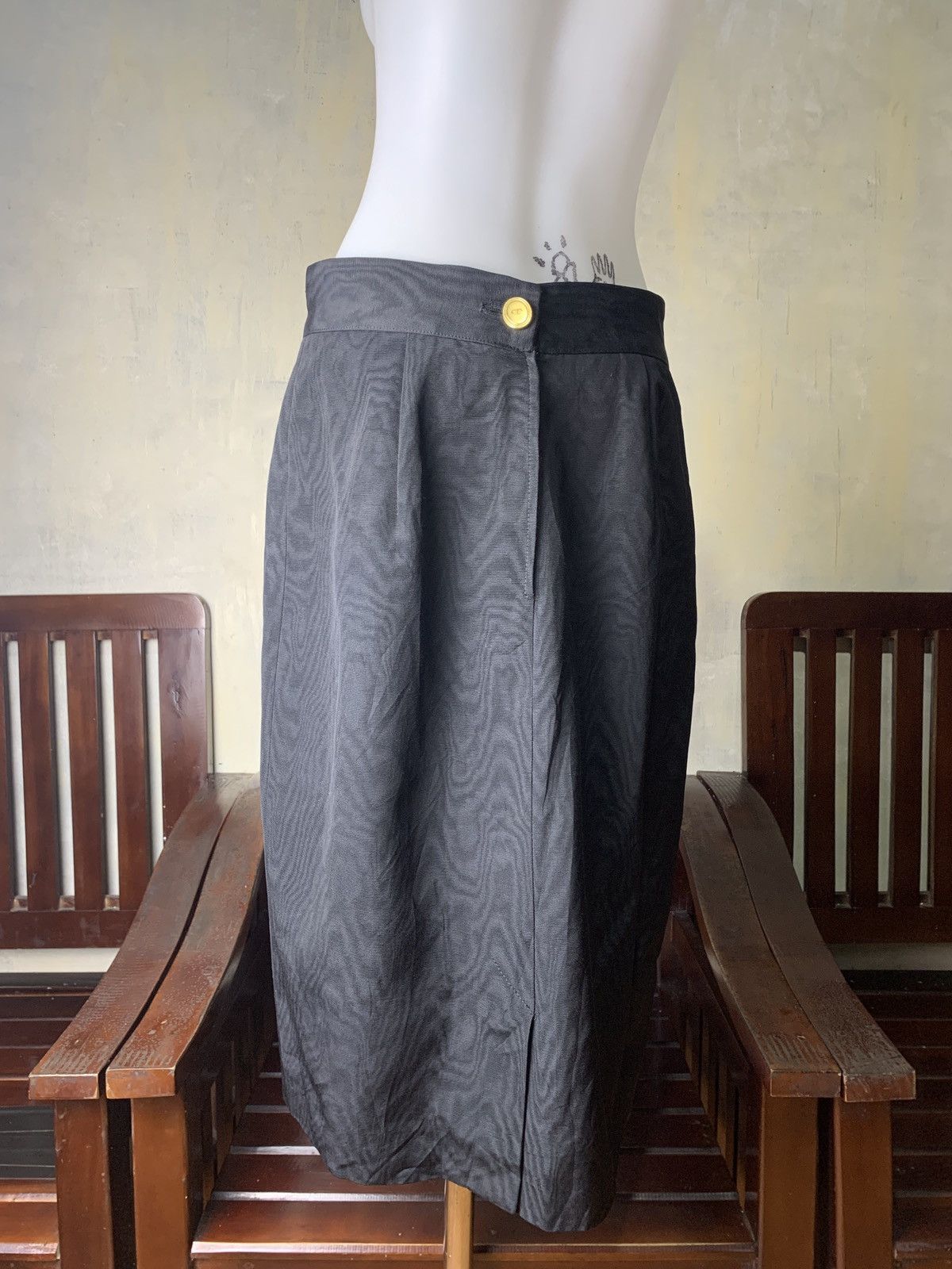 Christian Dior Monsieur 2000s Christian Dior Coordonnes Wavey Tail Formal Skirt Size 27" / US 4 / IT 40 - 3 Thumbnail