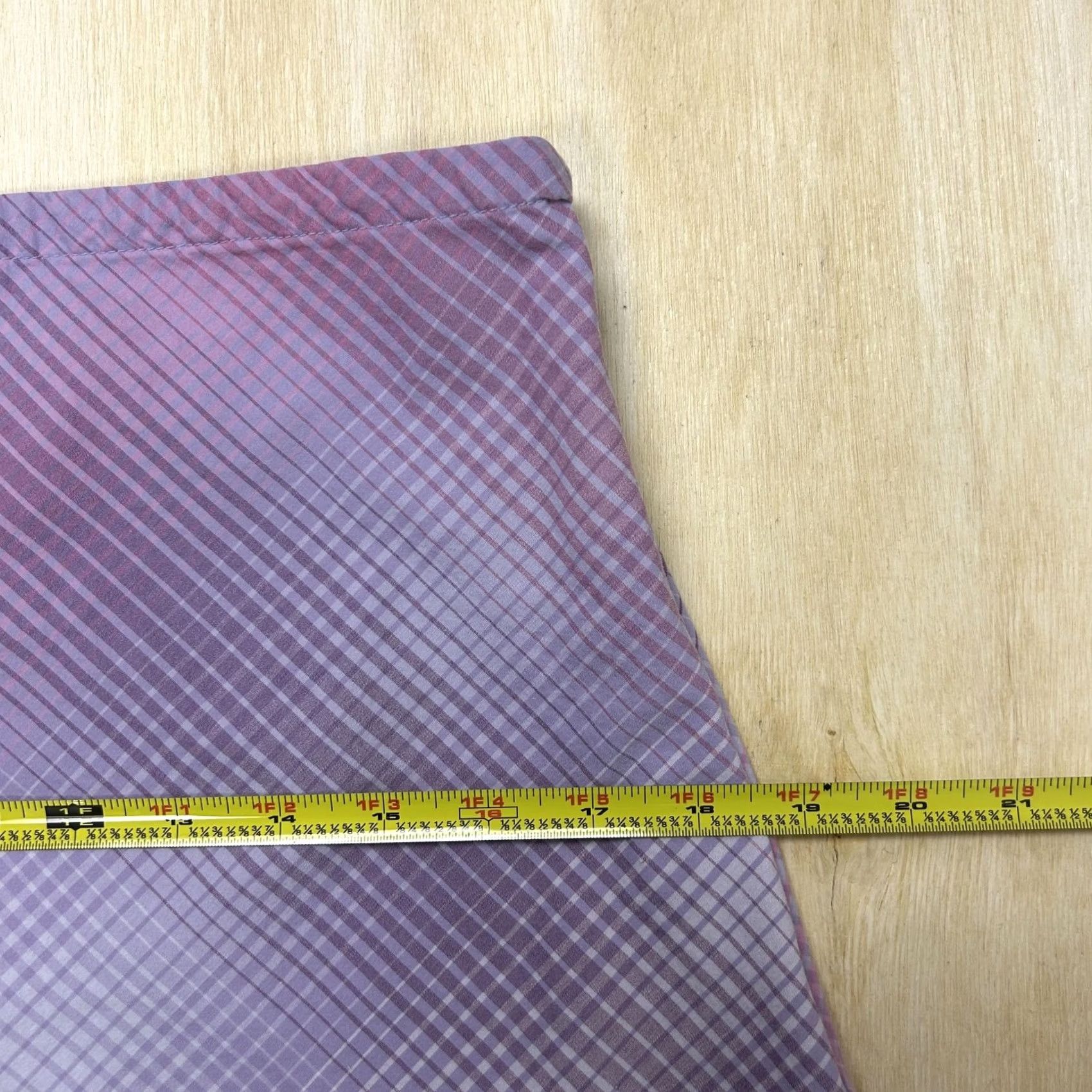 Mossimo Mossimo Skirt Womens 14 Purple Plaid Satin A-Line Knee Length Stretch Casual Size 36" / US 14 / IT 50 - 5 Thumbnail