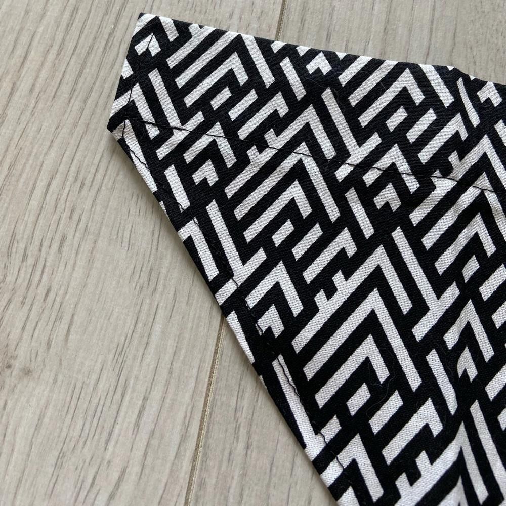Designer Black and White Dog Bandana Size ONE SIZE - 2 Thumbnail