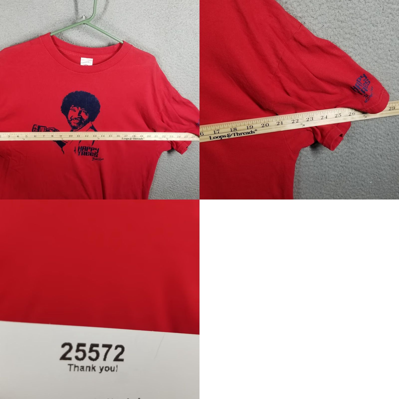 Vintage VINTAGE Bob Ross Happy Trees Shirt Mens XL Red Graphic Tee Art Painter Tennessee River Size US XL / EU 56 / 4 - 8 Thumbnail