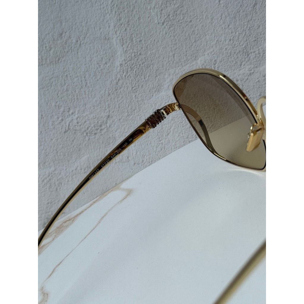 Miu Miu NEW Miu Miu MU A57S Oversized Sunglasses in Gold Brown $637 Size ONE SIZE - 7 Thumbnail