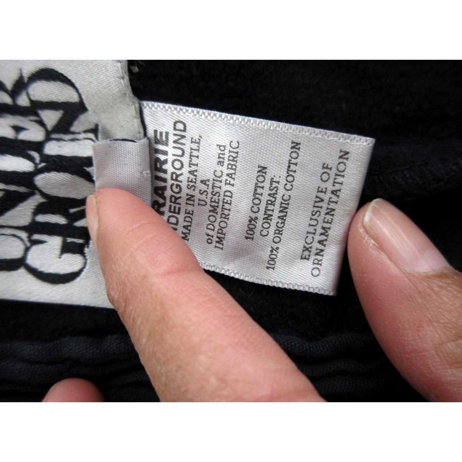 Vintage Prairie Underground Coatigan Womens Medium Black Organic Cotton Hooded Open Size M / US 6-8 / IT 42-44 - 6 Thumbnail