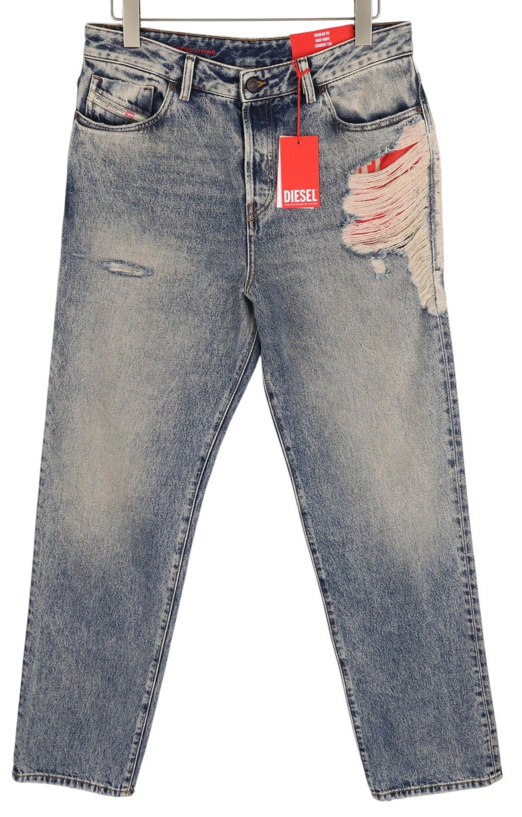Diesel 1955 09E10 W34/L34 Blue Regular Straight Distress 85395 Size US 34 / EU 50 - 1 Thumbnail