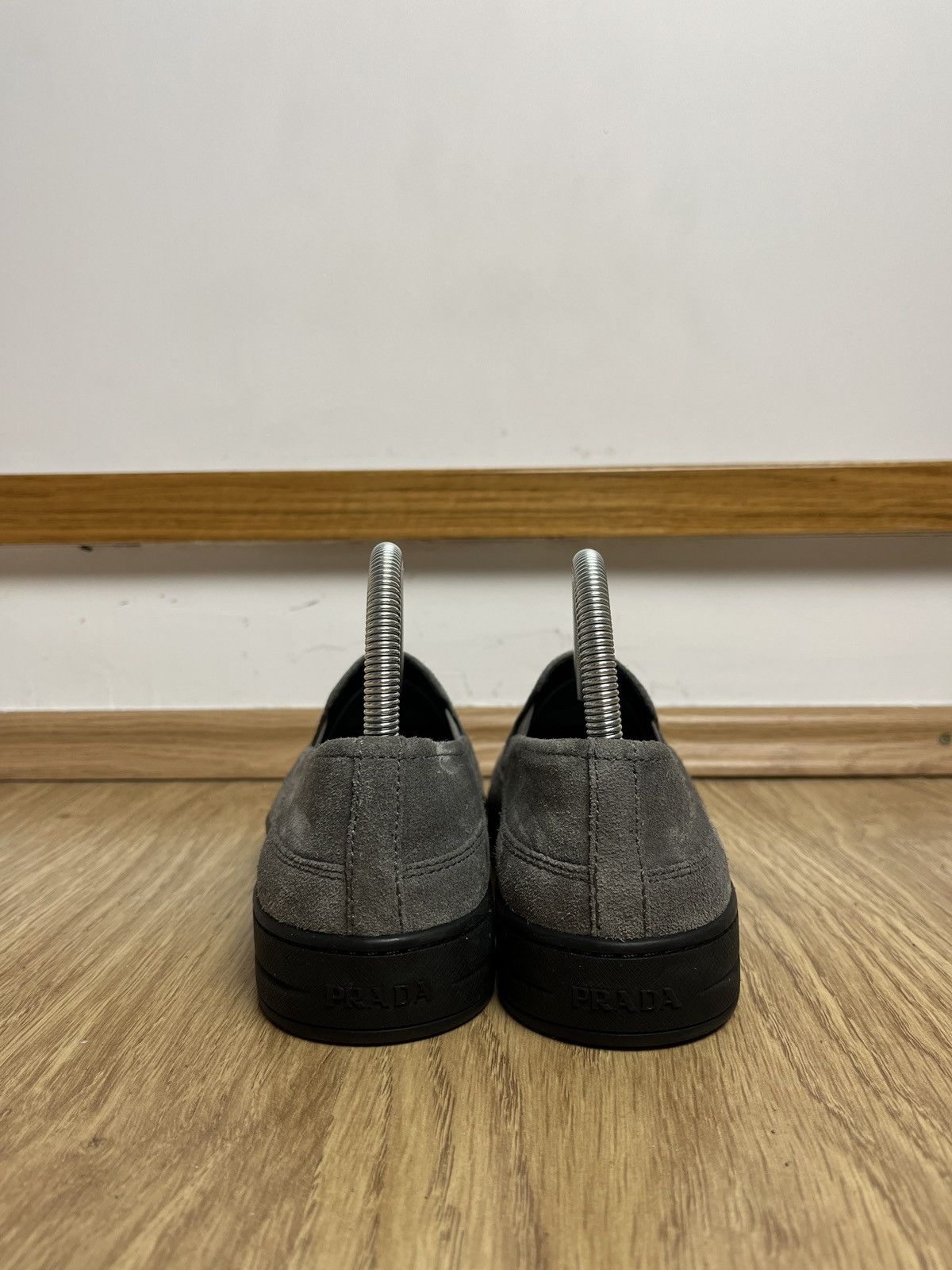 Prada Prada Women's Gray Slip On Loafers Shoes Luxury Size US 8.5 / IT 38.5 - 4 Thumbnail