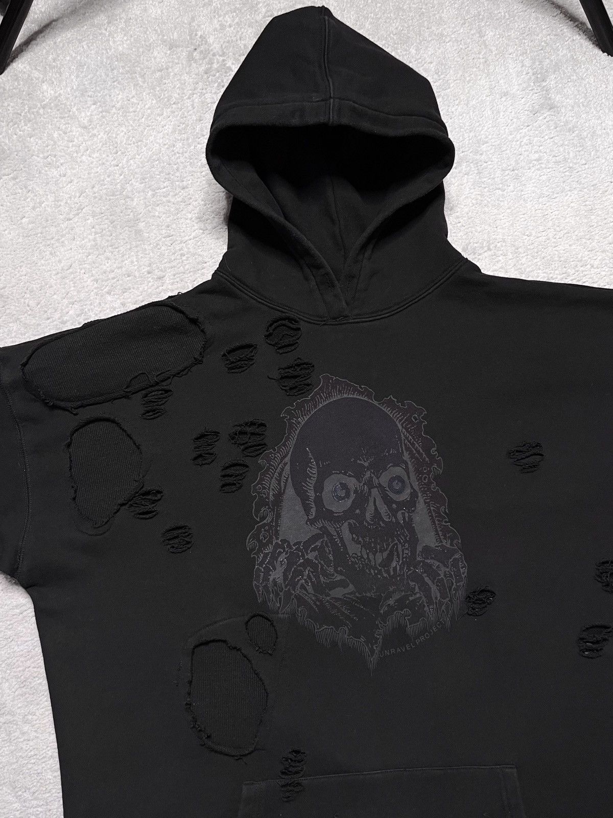 Ben Taverniti Unravel Project Vintage Black Sweatshirt Hoodie Skull Unravel Ben Taverniti Size US XL / EU 56 / 4 - 3 Thumbnail