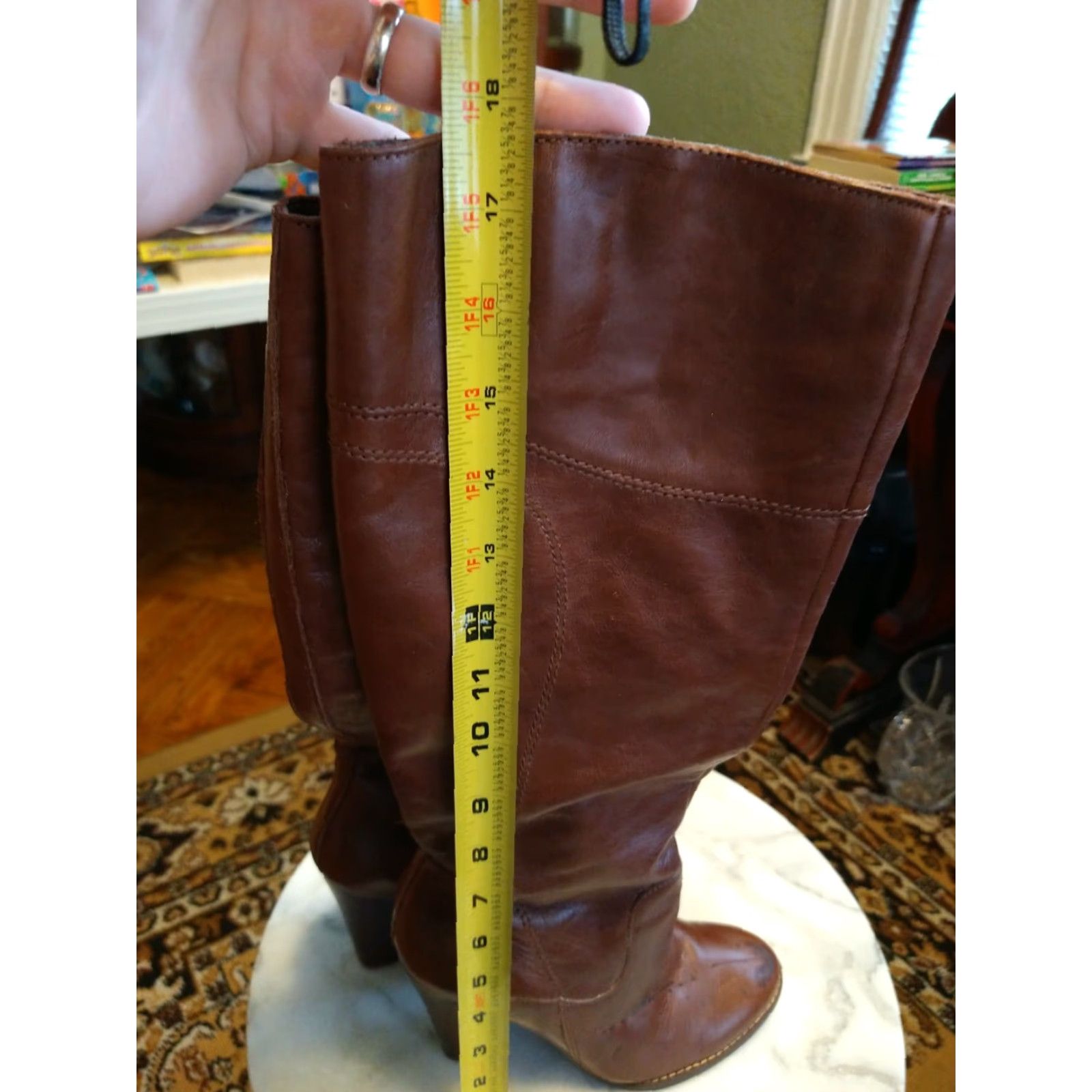 Vintage Audrey Brooke Boots Women's Long High Boot Brown Leather Size 6m, Leather Upper, Leather Outsole, Biker Style, - Mens/Womens? Size US 6 / IT 36 - 4 Thumbnail