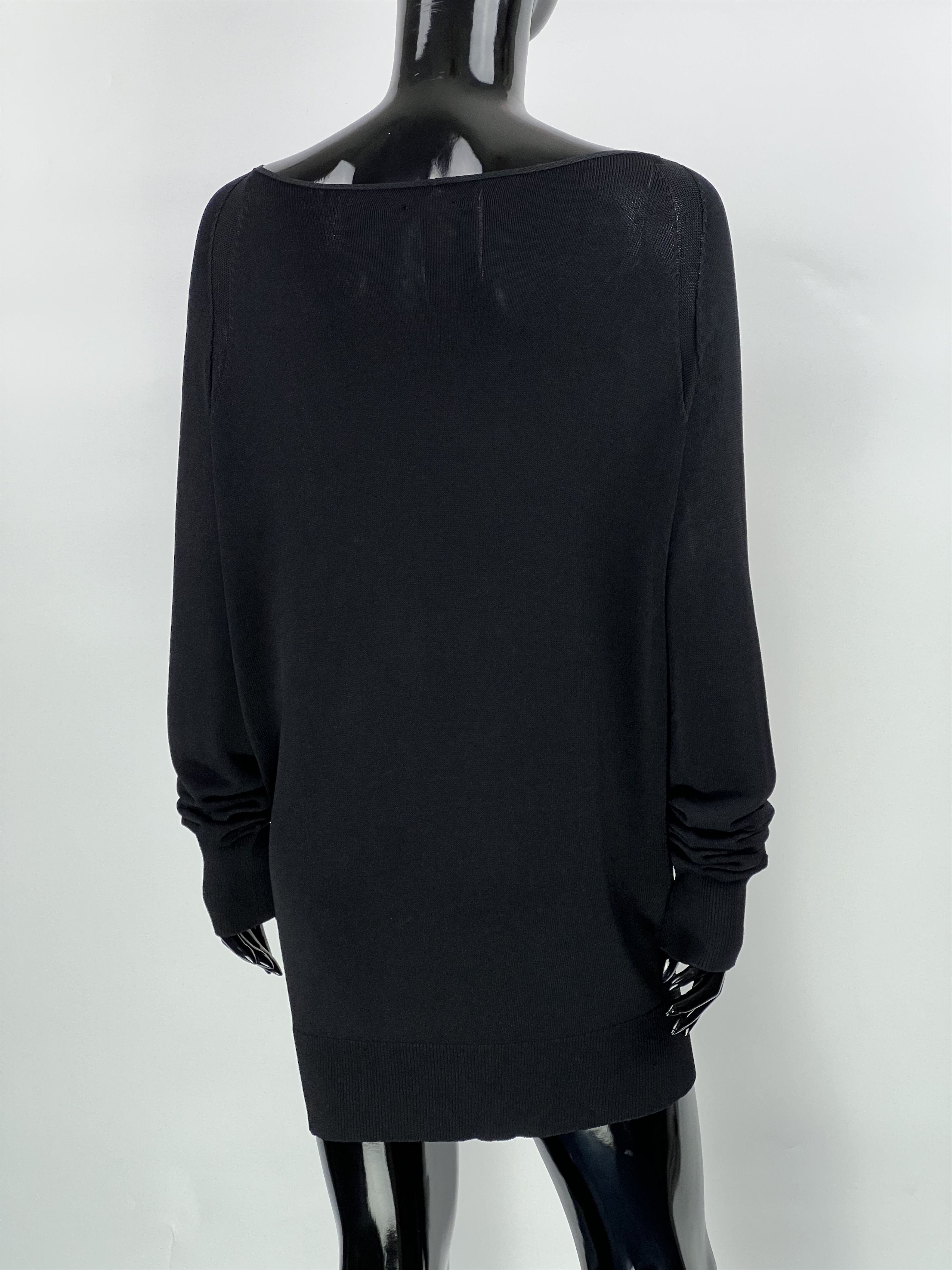Annette Gortz × Designer Annette Gortz Black V-Neck Long Sweater Oversized Size S / US 4 / IT 40 - 8 Thumbnail