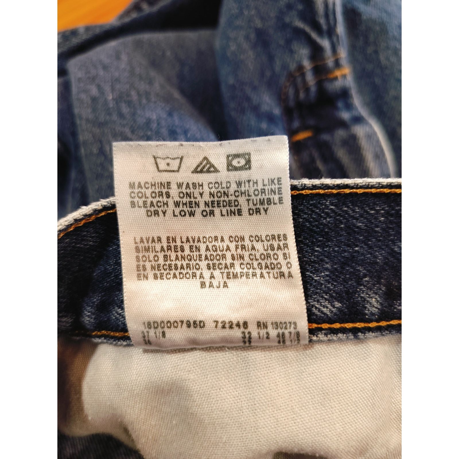 Wrangler Wrangler 35x32 Regular Fit Blue Denim Jeans Size US 35 - 9 Thumbnail