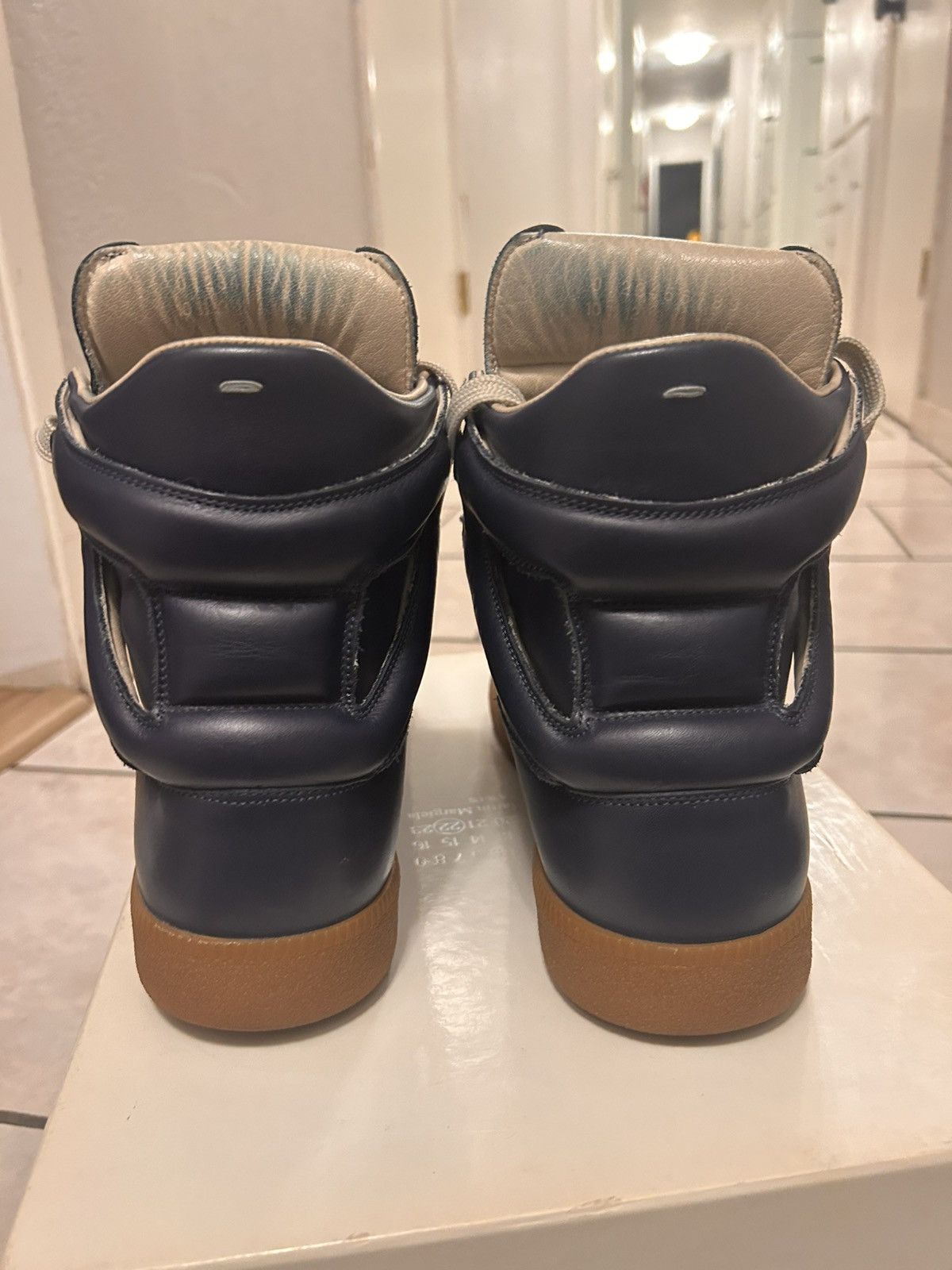 Maison Margiela Margiela Blue High-Top GAT with Cuban Link chain S57WS0091 Size US 12.5 / EU 45-46 - 7 Thumbnail