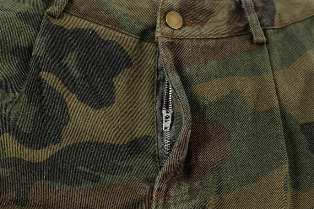 Jean Camouflage Ripped Shorts Size US 29 - 7 Thumbnail