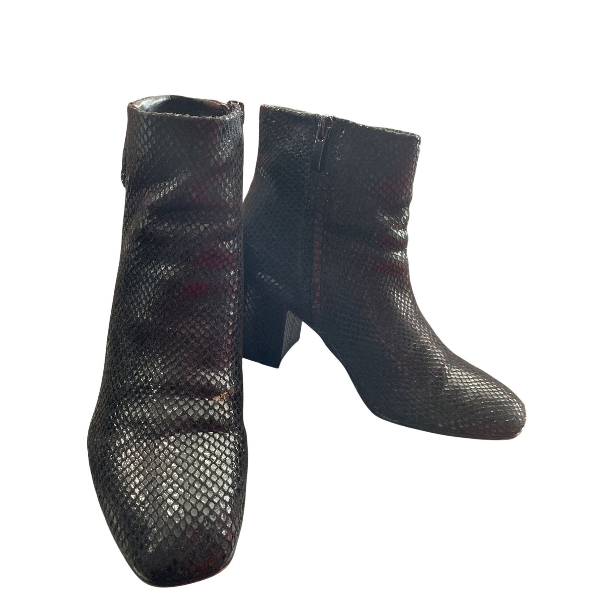 Franco Sarto Franco Sarto womans black Snake Print Ankle 3" inch boots SK Size US 7 / IT 37 - 14 Thumbnail