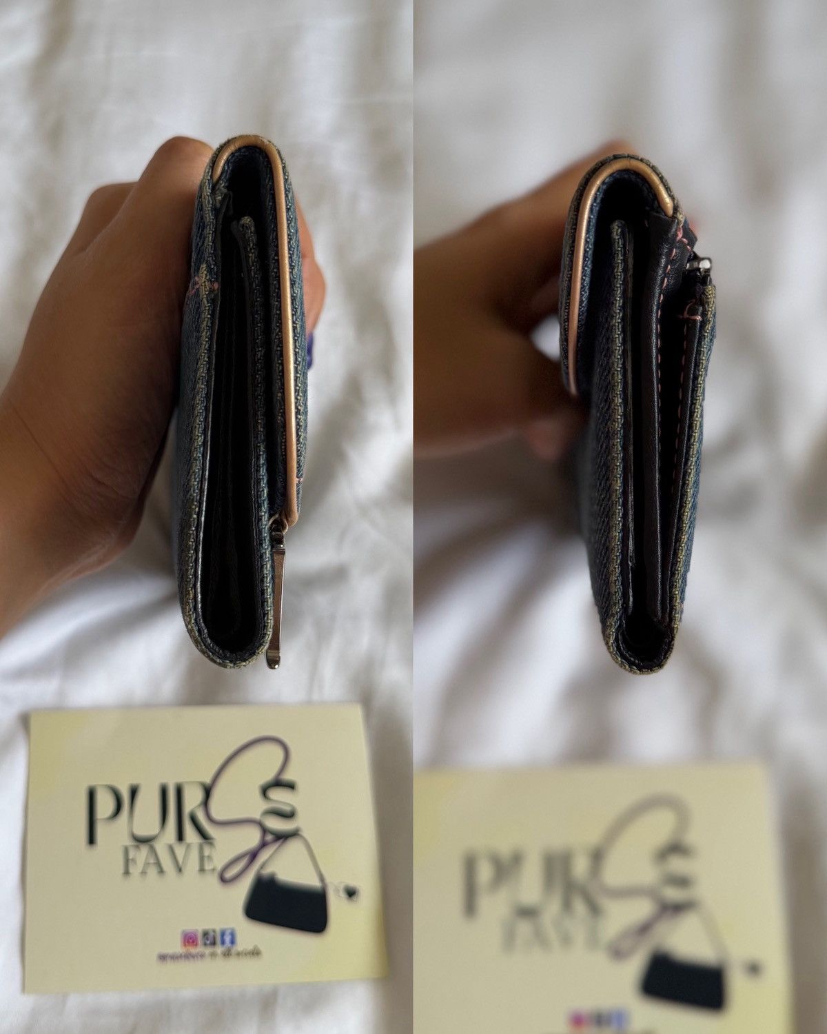 Dior Christian Dior Blue Denim Saddle Trifold Wallet Size ONE SIZE - 10 Thumbnail