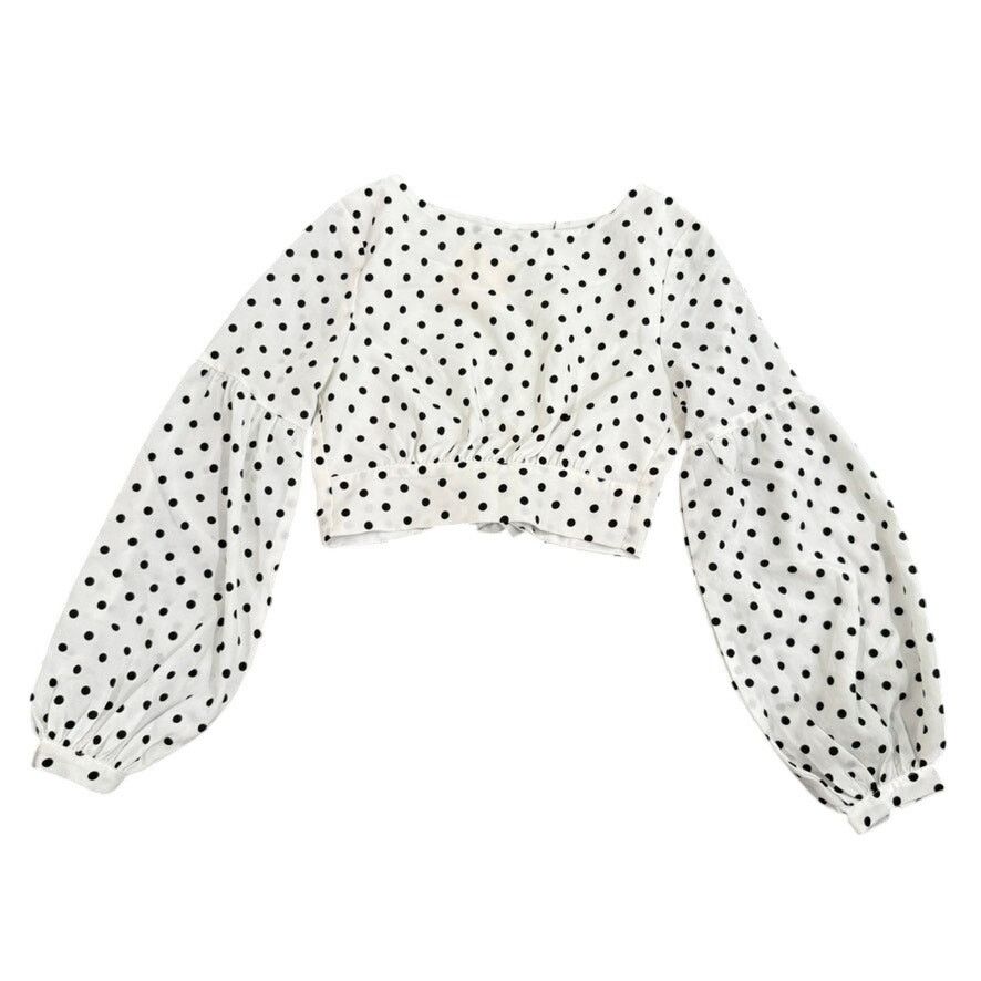 superdown Superdown Yasmin Tie Back Crop Top in White & Black, Size XS Size XS / US 0-2 / IT 36-38 - 3 Thumbnail