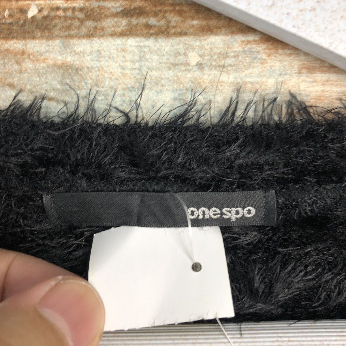 Homespun Knitwear DLL One Spot Black Mohair shaggy fur Knitwear #C076 Size M / US 6-8 / IT 42-44 - 9 Thumbnail