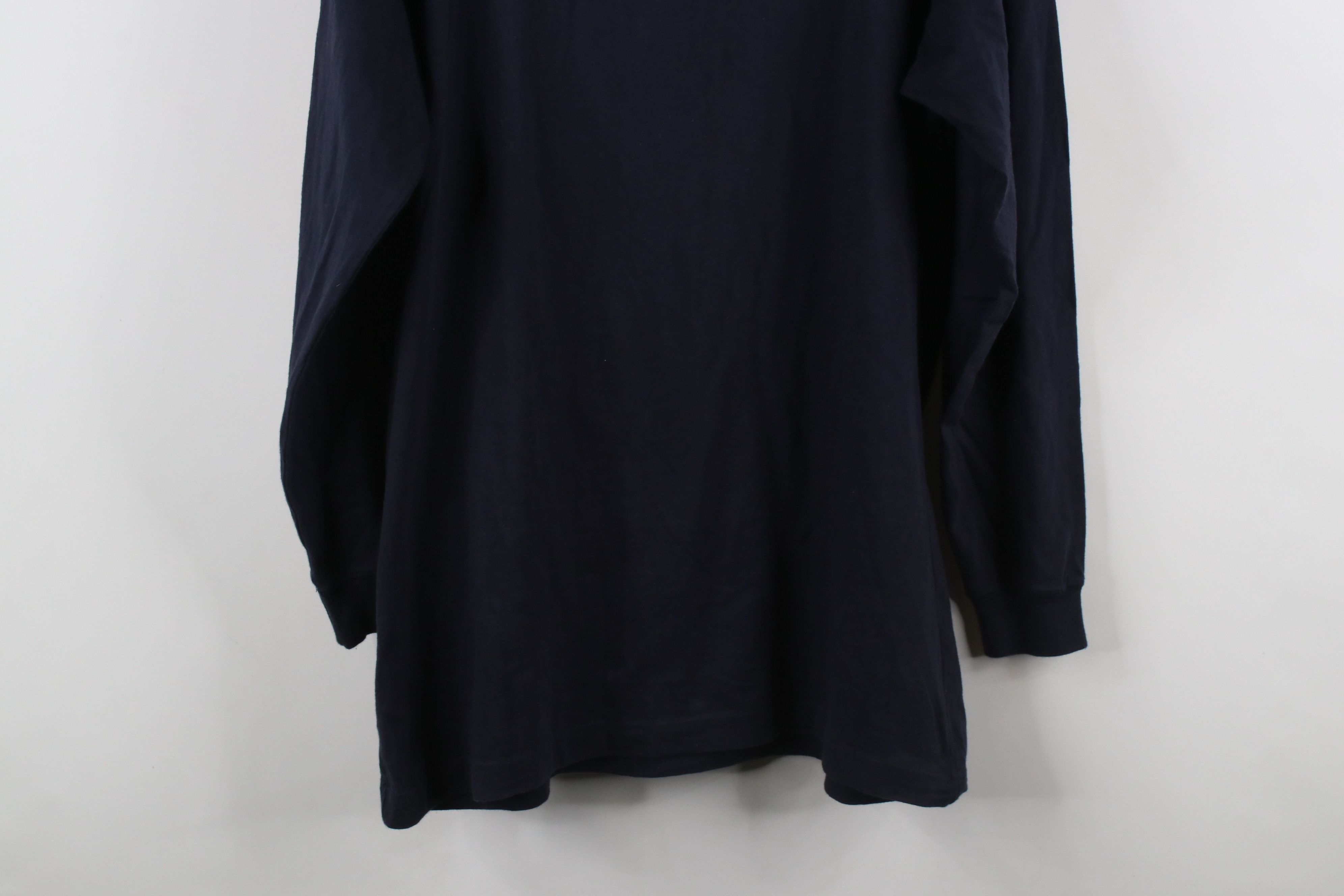 Vintage Vintage 90s Streetwear Blank Long Sleeve Henley T-Shirt Blue Size US M / EU 48-50 / 2 - 12 Thumbnail