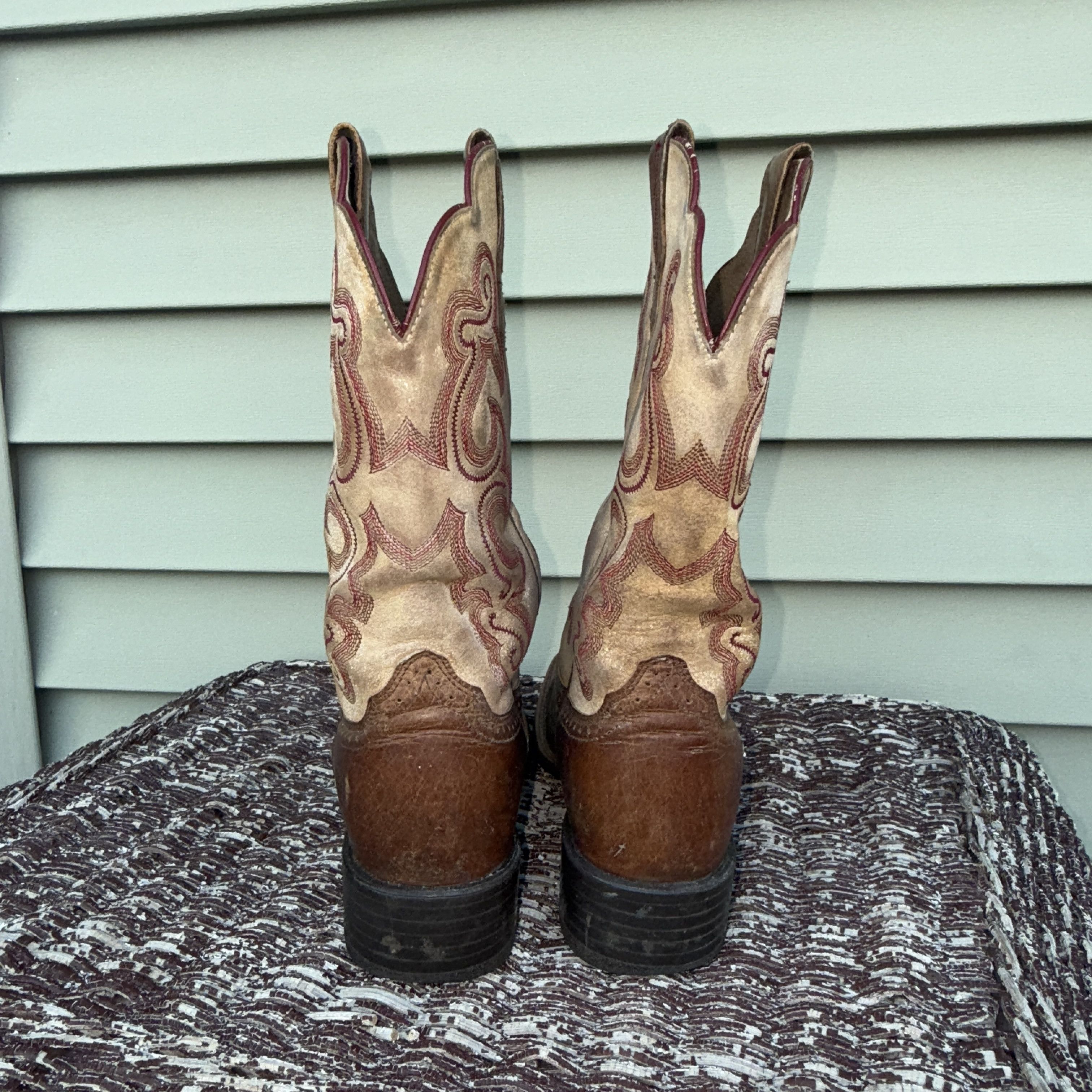 Ariat Ariat Tan and Cream Leather Western Boots Size US 7.5 / IT 37.5 - 5 Thumbnail