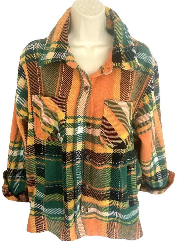 Other Stoosh Shirt Jacket Shacket Wool Blend Collar Plaid Large Size L / US 10 / IT 46 - 1 Thumbnail