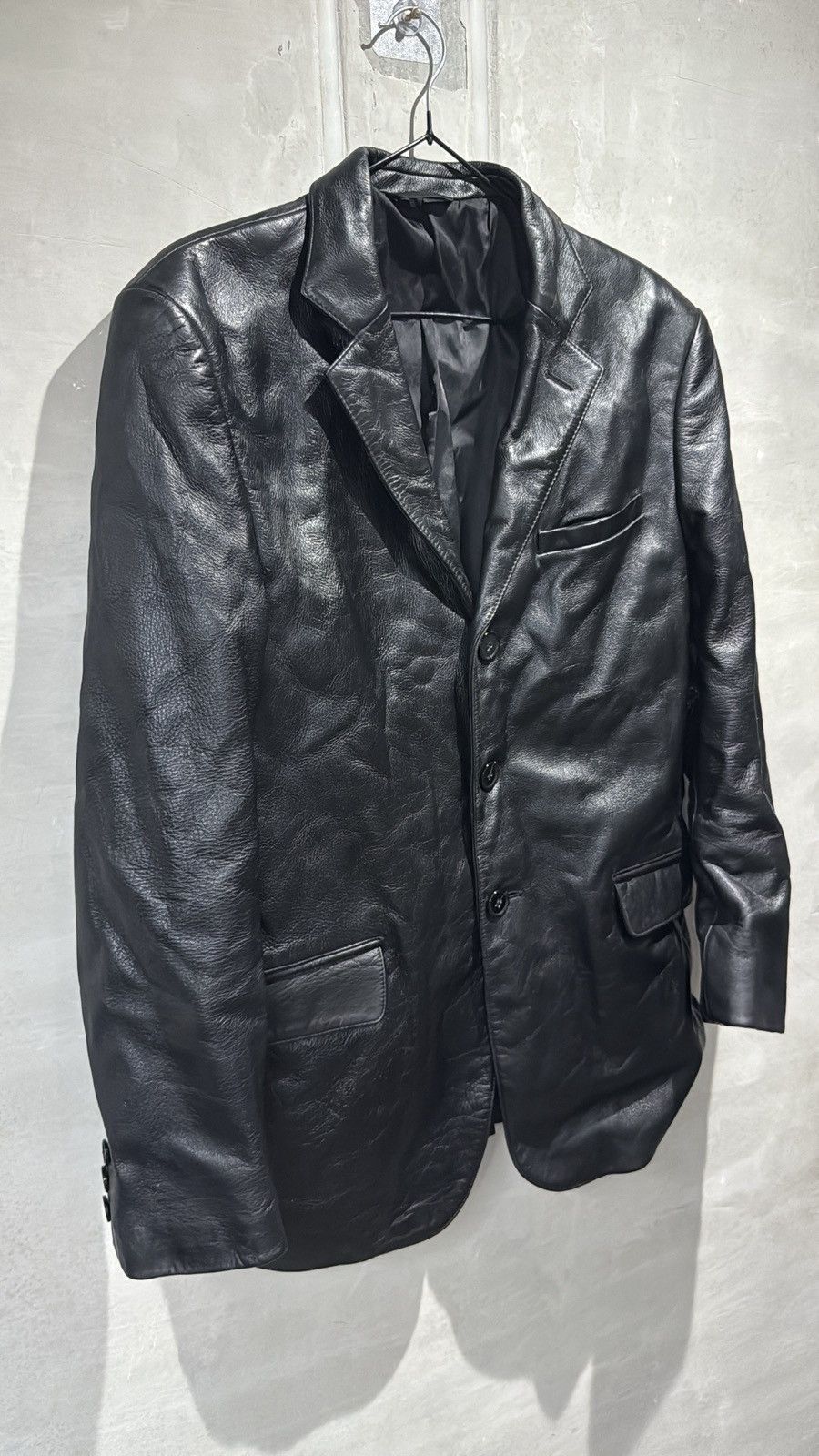Yohji Yamamoto Vintage Yohji Yamamoto Leather Jacket Size US L / EU 52-54 / 3 - 1 Thumbnail