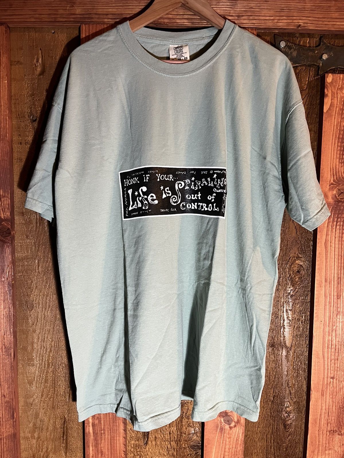 image of Grateful Dead Worn Spiral Box Logo XL in Green, Men's