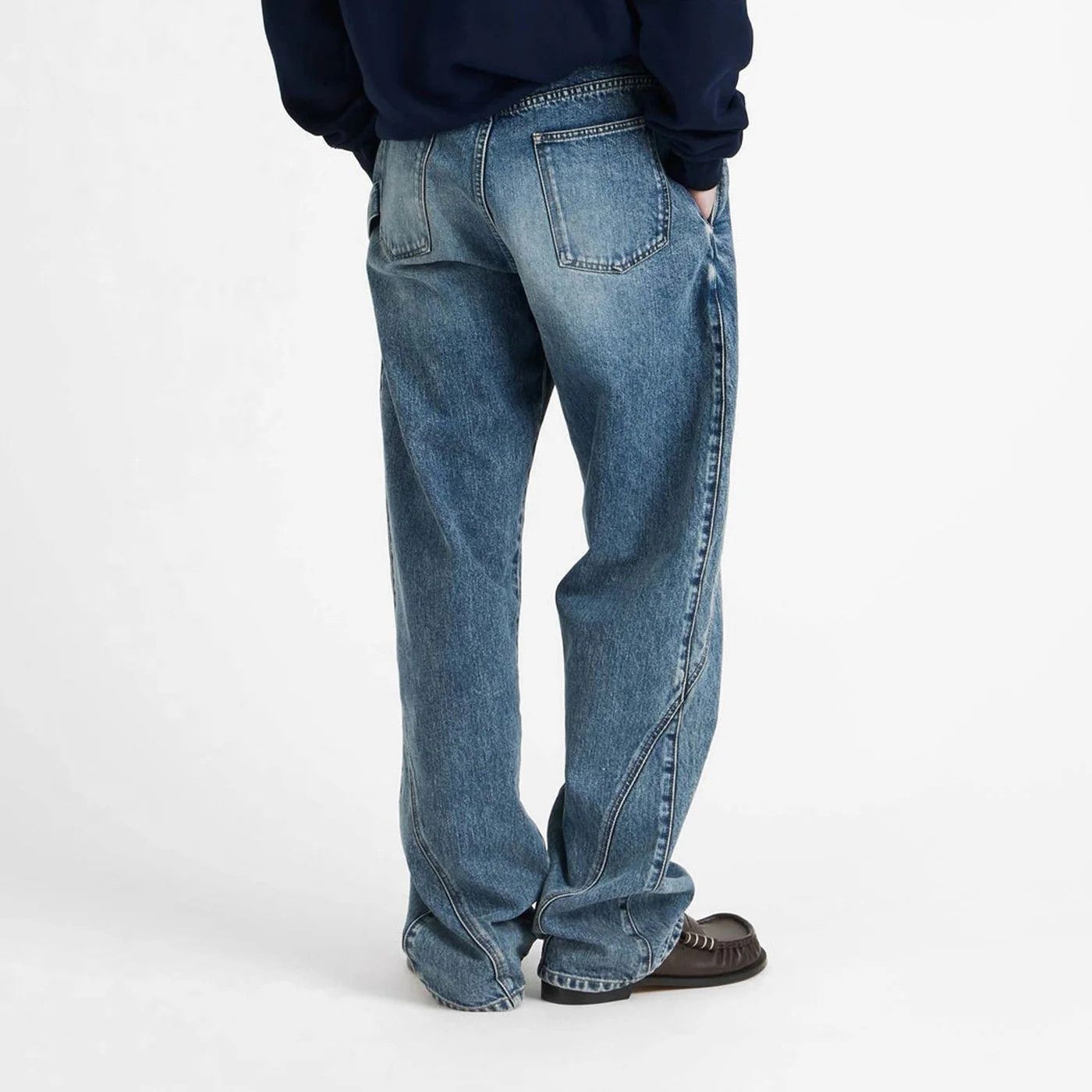 JW Anderson o1d2blof0526 Twisted-Denim Jeans in Blue Size US 32 / EU 48 - 3 Thumbnail