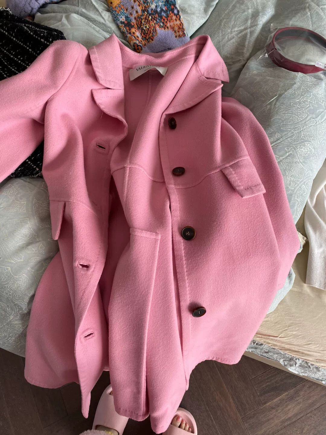 Valentino Valentino Pink Wool Cashmere Coat Size US S / EU 44-46 / 1 - 1 Thumbnail