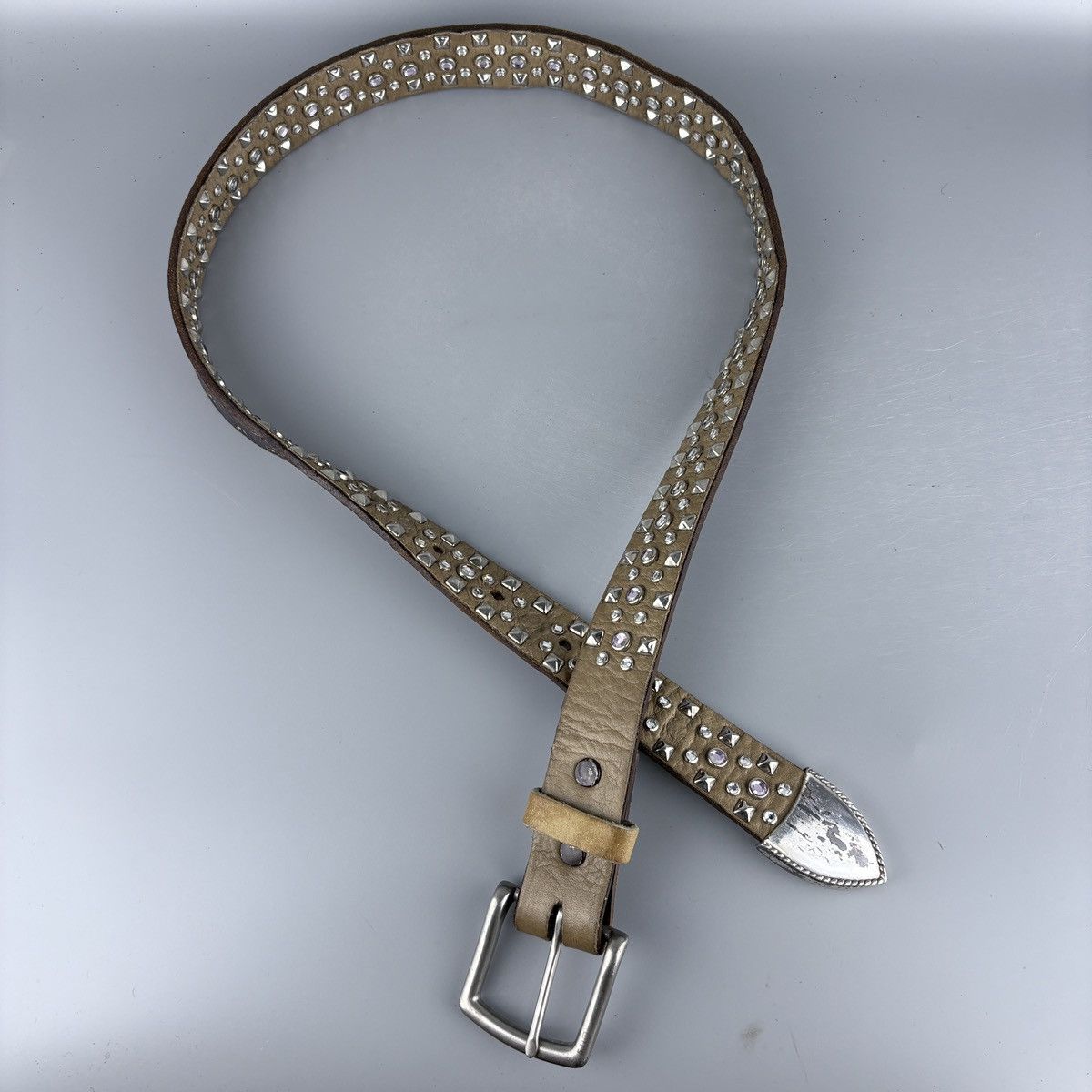 Japanese Brand Vintage studded leather belt Size ONE SIZE - 4 Thumbnail