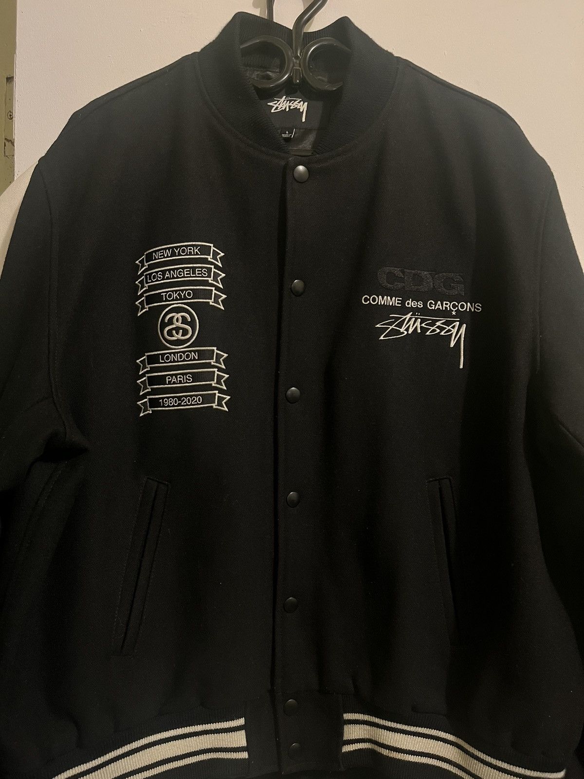 Cdg Stussy Varsity Jacket | Grailed