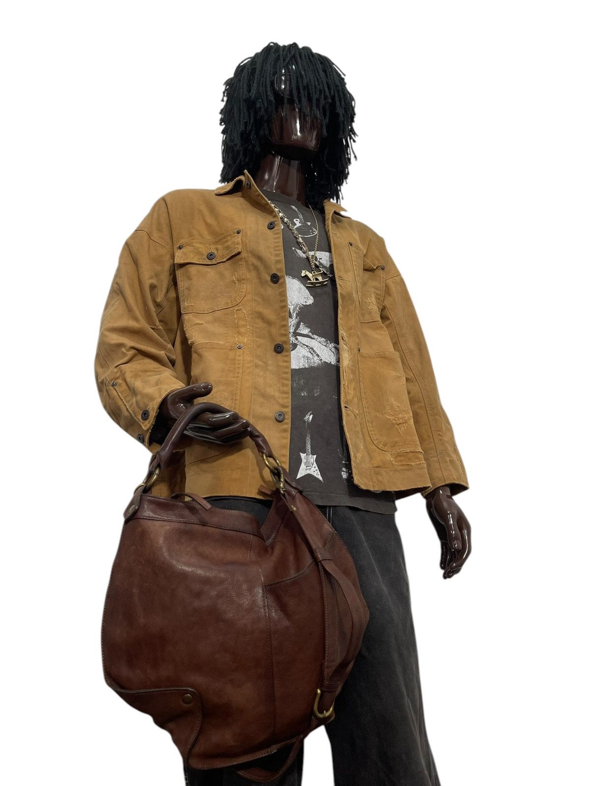 Leather Full Leather Patina Hungry Bum Shoulder Bag 1🟩7 Size ONE SIZE - 5 Thumbnail