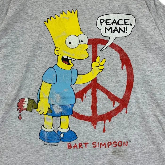 Vintage Vintage THE SIMPSON BART Graffiti Peace Baggy Tee Shirt Size US XL / EU 56 / 4 - 3 Thumbnail