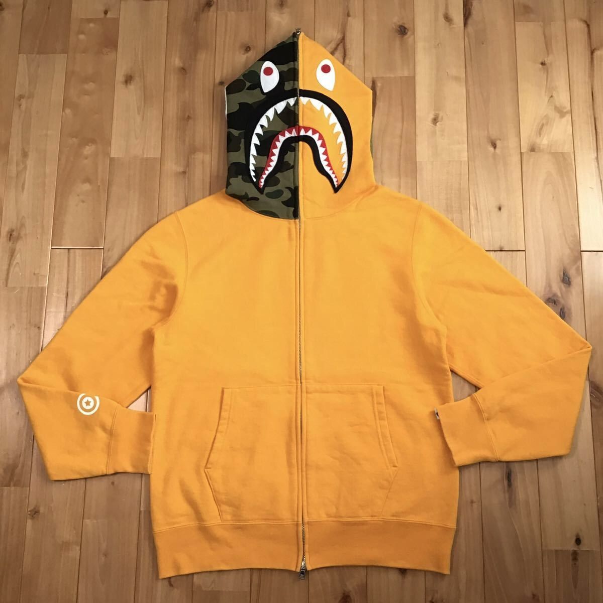 Bape orange hoodie on sale