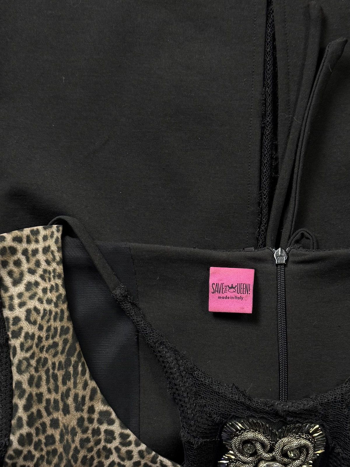 Jean Paul Gaultier Save The Queen Metal Logo Layer Lace Leopard Panel Mesh Top Size M / US 6-8 / IT 42-44 - 14 Thumbnail