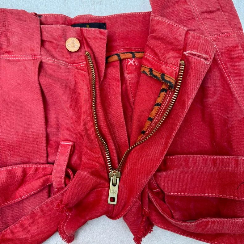 Vivienne Westwood Vivienne Westwood Red punk deconstructed heavy duty jeans Size 27" / US 4 / IT 40 - 4 Thumbnail