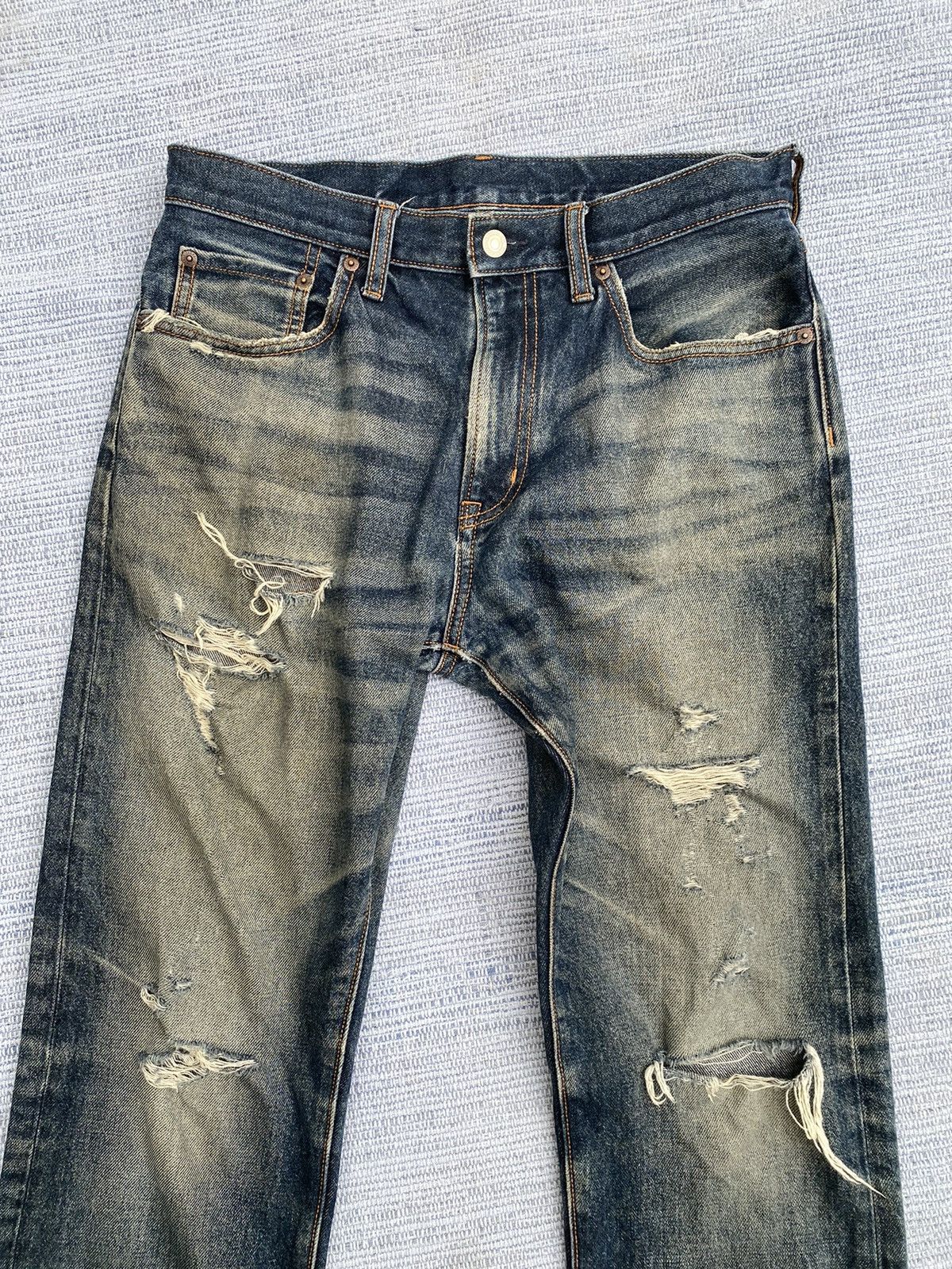 Japanese Brand GU jeans worned denim Size US 31 - 2 Thumbnail