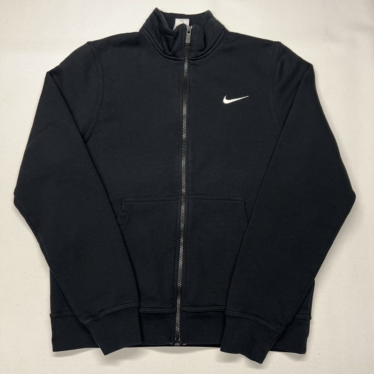 Nike Nike Sweatshirt Black Full Zip Mock Neck Swoosh Turkey Made Size US M / EU 48-50 / 2 - 1 Thumbnail