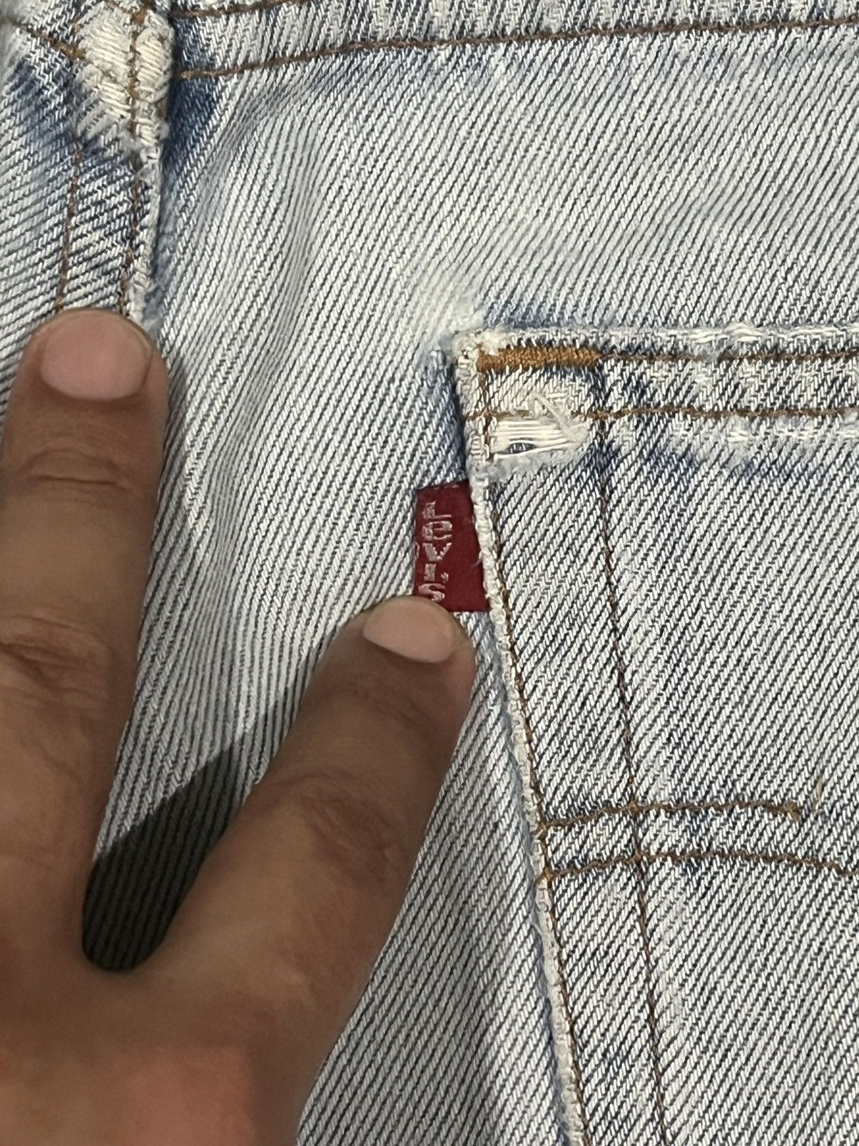 Levi's × Levi's Vintage Clothing Vintage 90s Levi’s 501 Light Blue Washed Button Fly Jeans Size US 33 - 12 Thumbnail