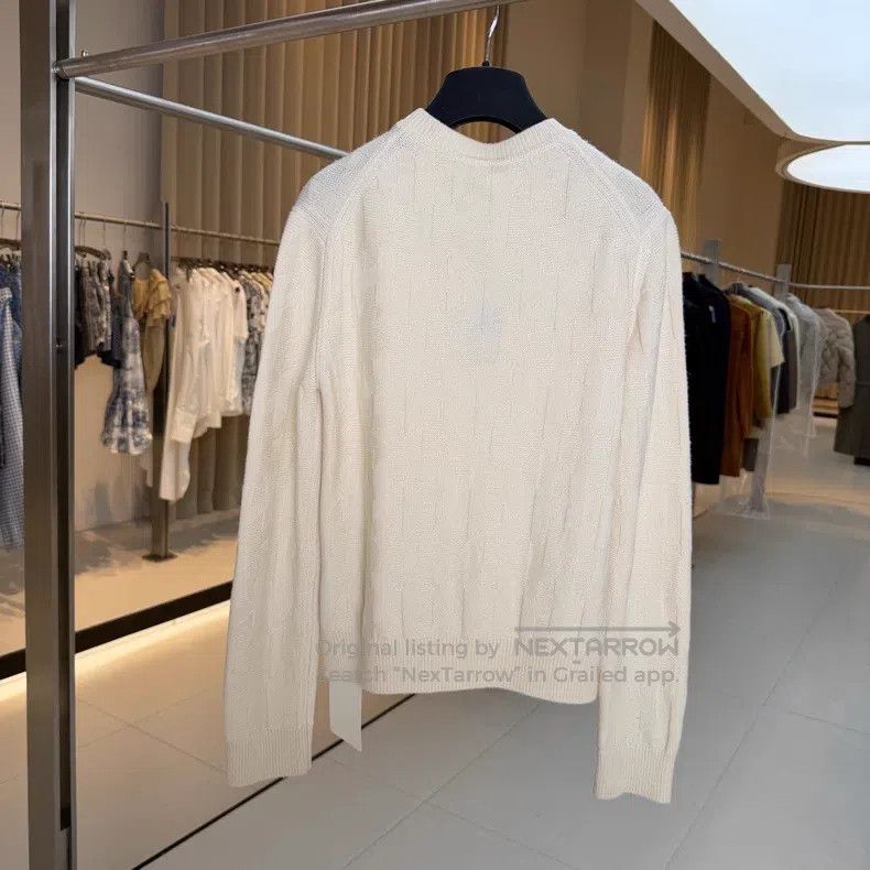 Hermes Hermes Cream White Wool Twill H Sweater Size XS / US 0-2 / IT 36-38 - 2 Thumbnail