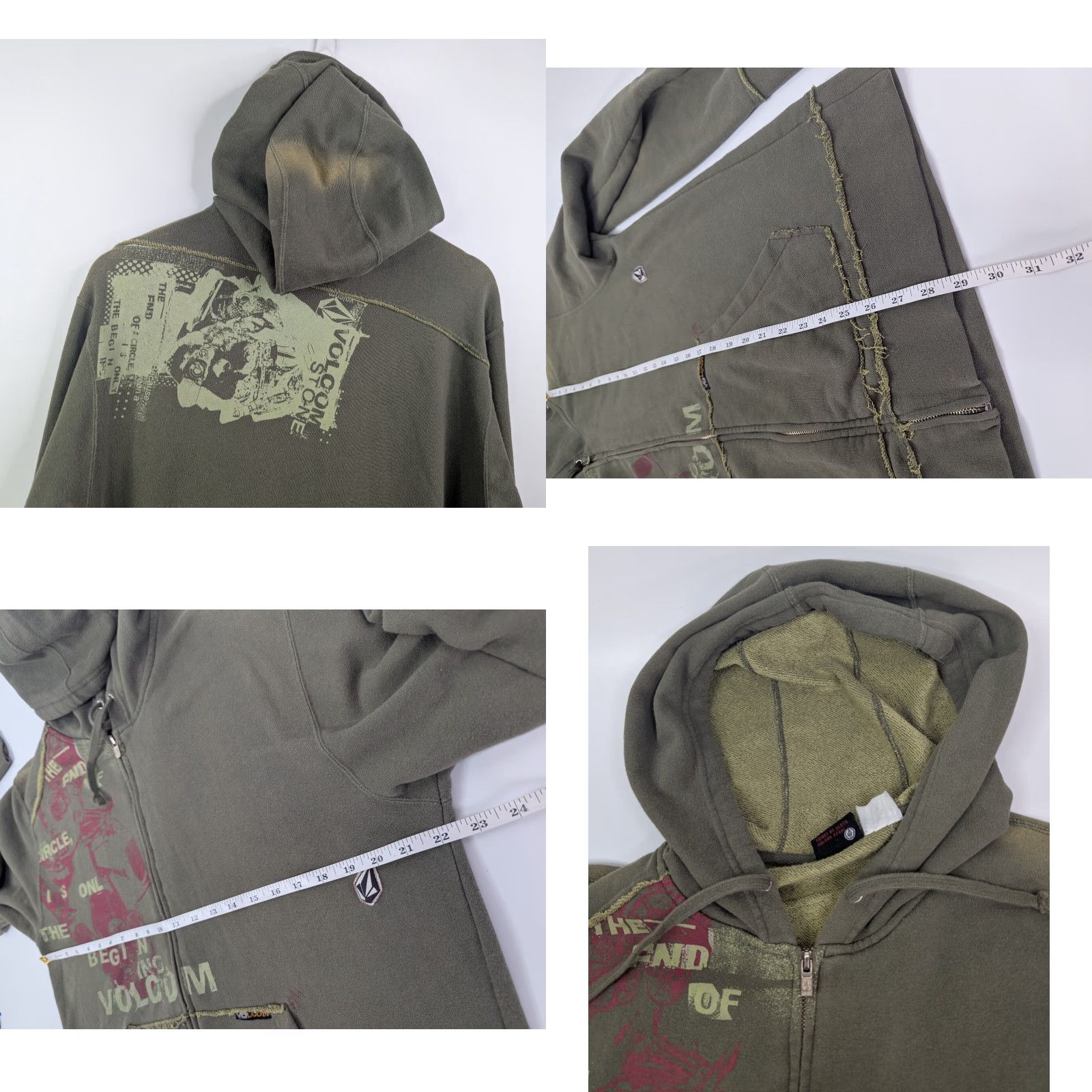 Quiksilver Vtg Volcom Zip Hoodie Large Surf Skate Grunge Vaporwave Y2K Streetwear Green Men L Brand: Quiksilver? Size US L / EU 52-54 / 3 - 8 Thumbnail