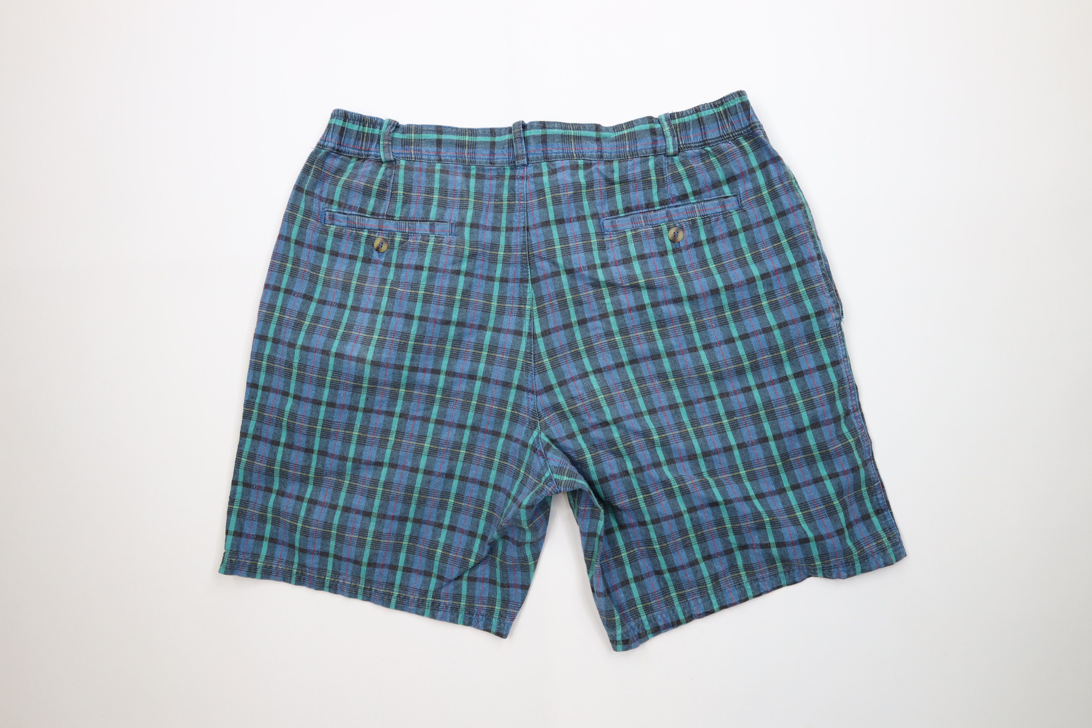 Vintage Vintage 90s Streetwear Madras Plaid Above Knee Chino Shorts Size US 38 / EU 54 - 8 Thumbnail