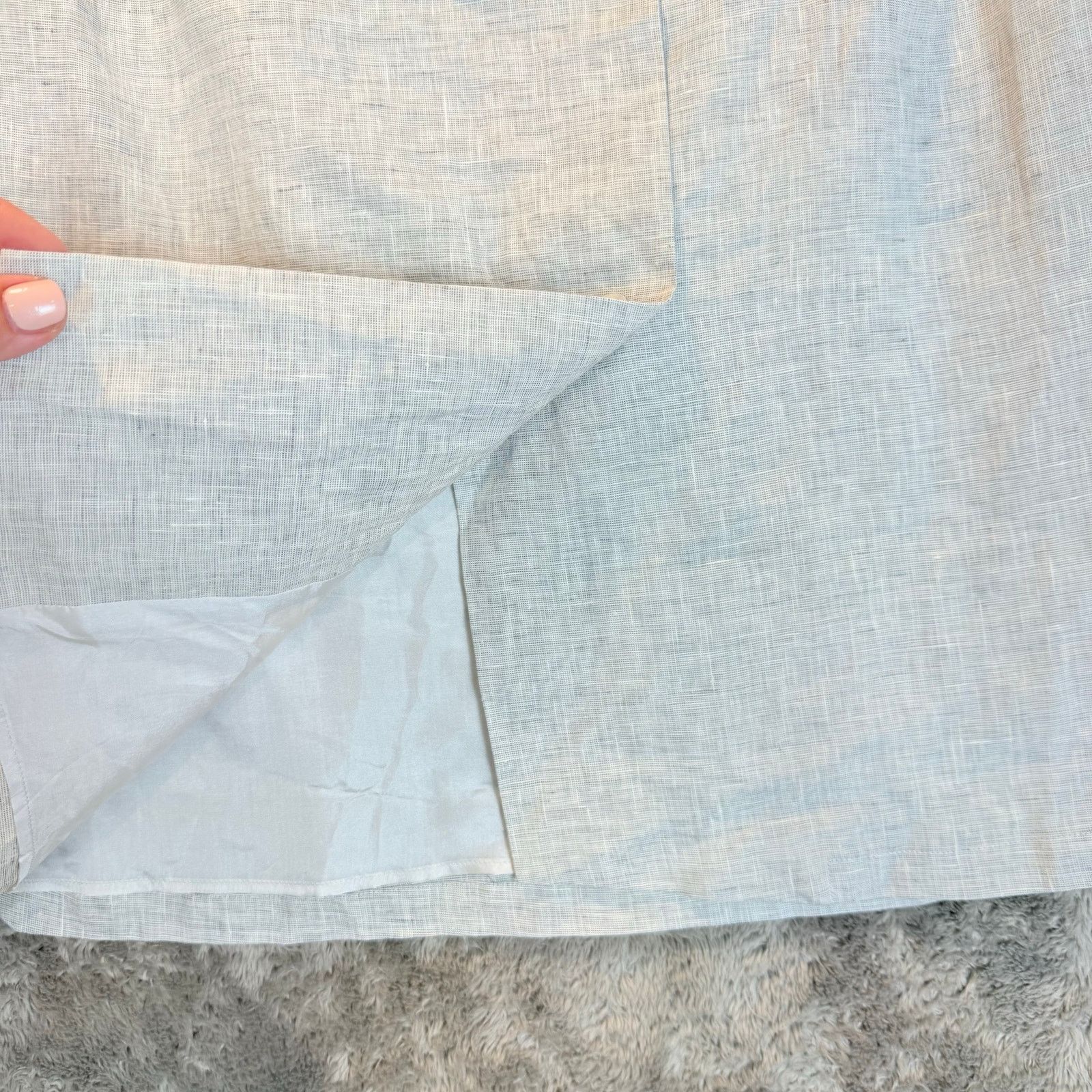 Anthropologie Lauren Moffatt Linen Button Wrap Skirt 10 Anthropologie Size 32" / US 10 / IT 46 - 5 Thumbnail