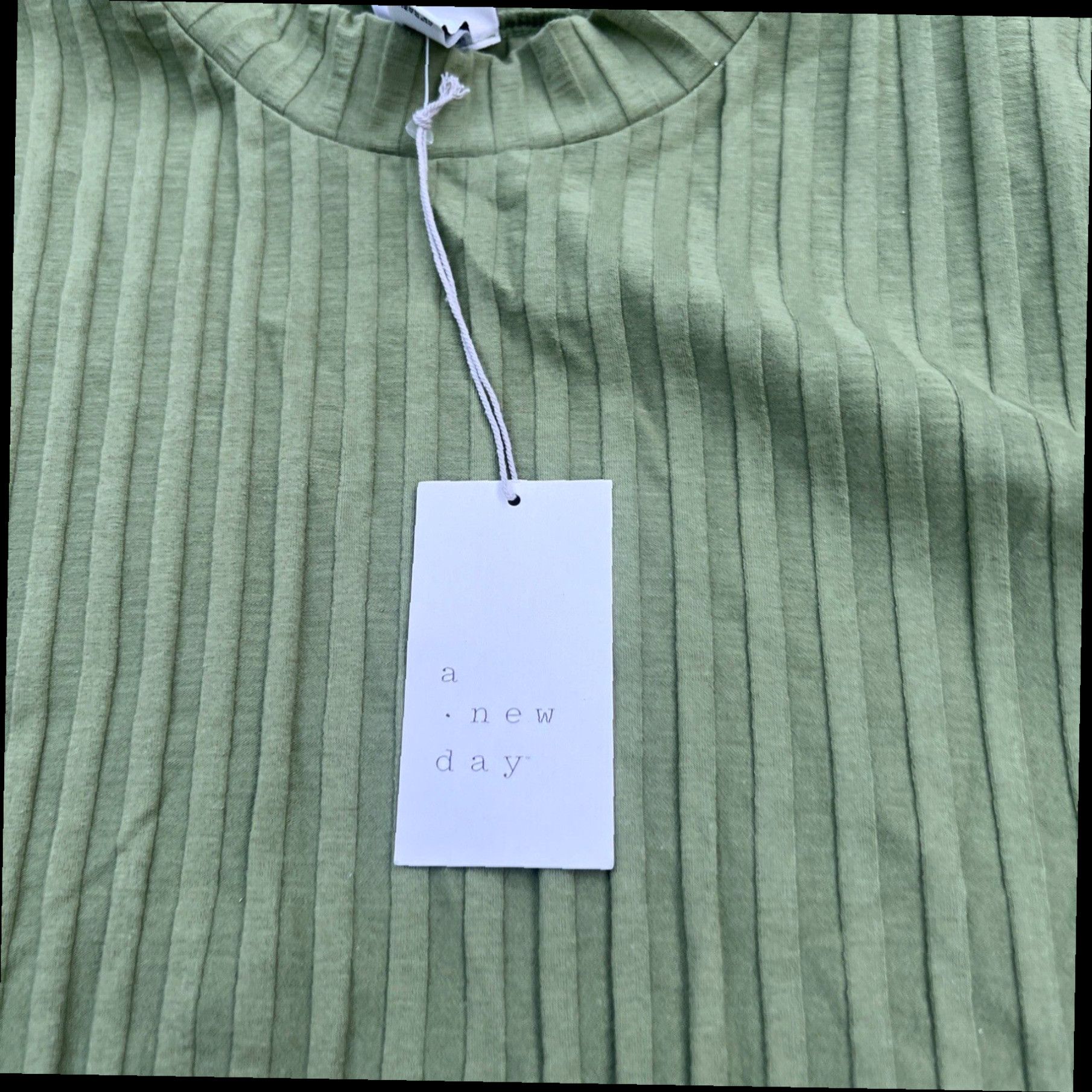 Vintage Women’s Green Tank Top Casual Shirt Ribbed Size 2XL, A New Day, Relaxed fit New Size XXL / US 16-18 / IT 52-54 - 2 Thumbnail