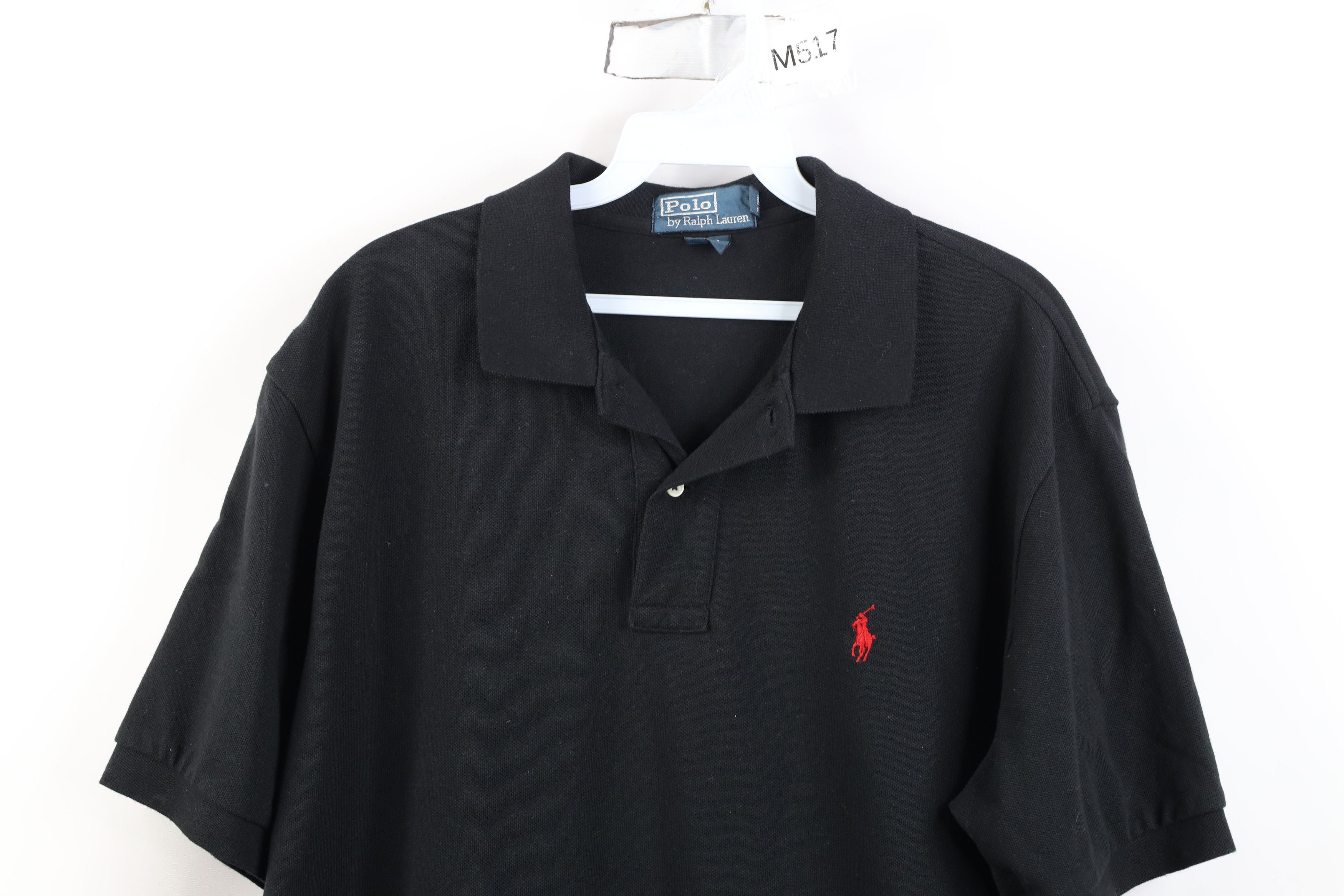 Ralph Lauren Vintage 90s Ralph Lauren Cotton Knit Golf Polo Shirt Black Size US L / EU 52-54 / 3 - 2 Thumbnail