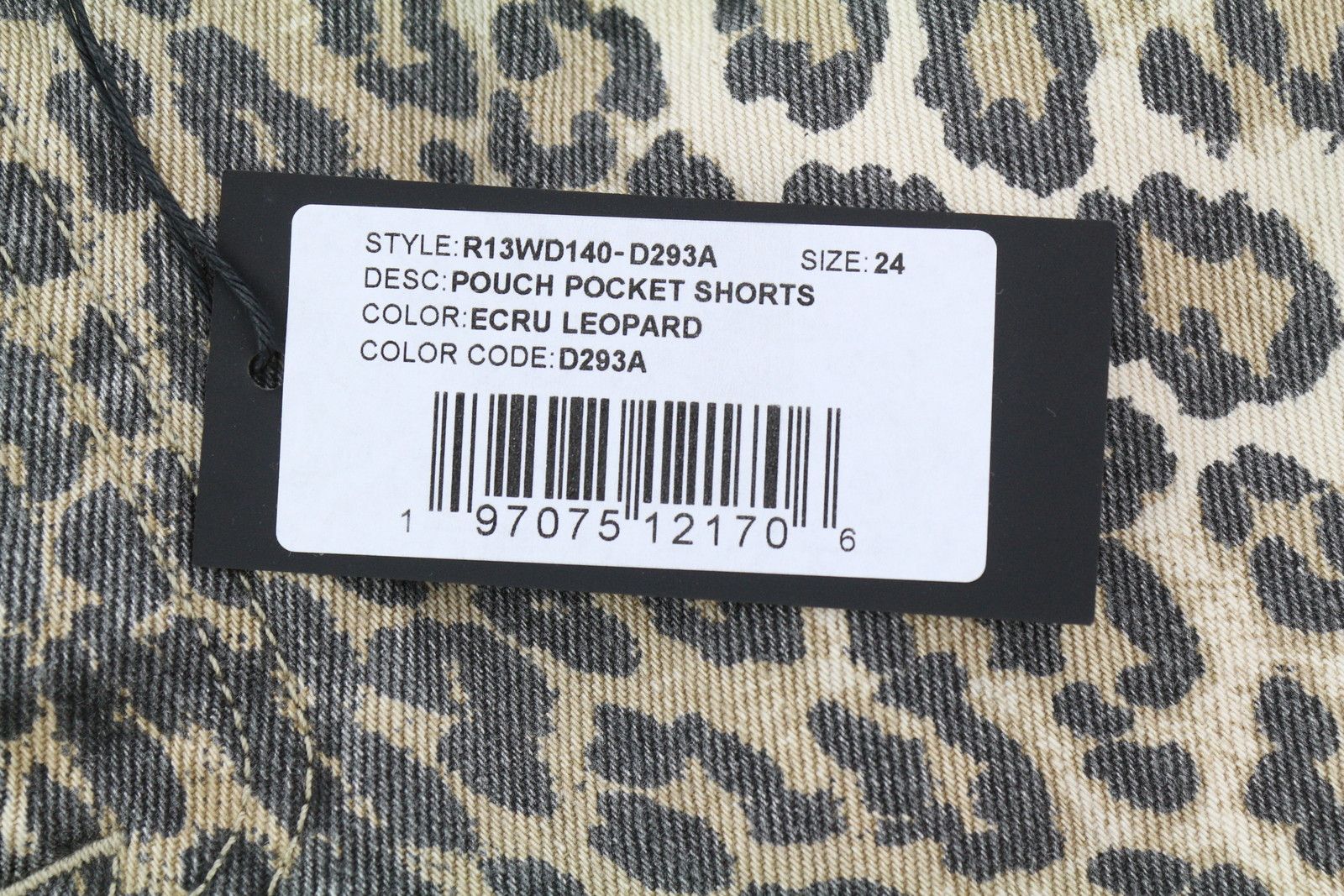 R13 POUCH POCKET 24 Leopard Denim RRP$1029 85098 Size 24" / US 00 / IT 34 - 8 Thumbnail