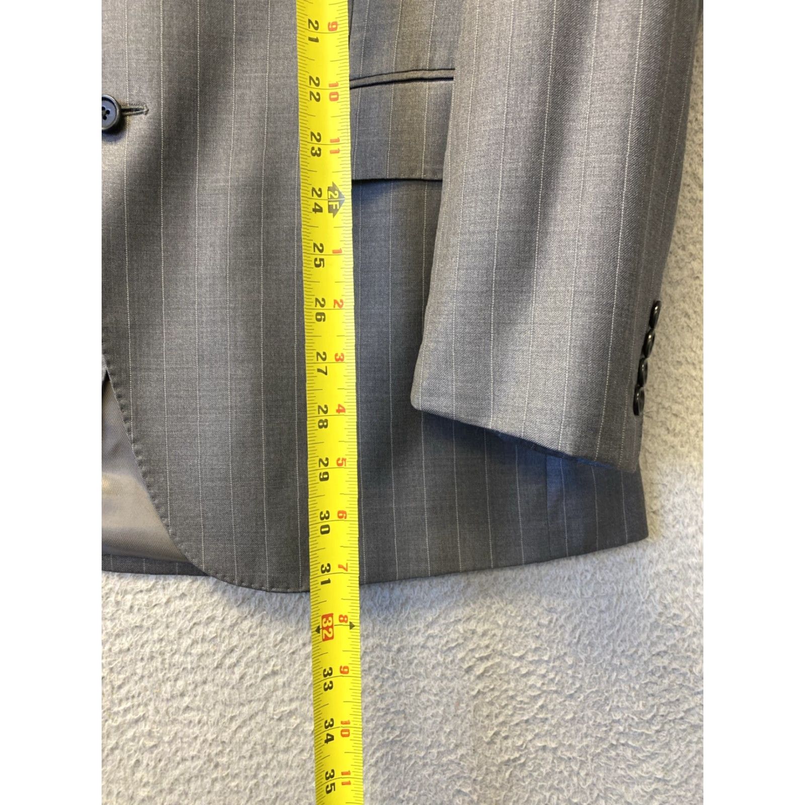 Vintage Dormeuil Blazer Coat Jacket Mens US 42 R Gray Wool Luxury Professional/ 157-19 Size 42R - 4 Thumbnail