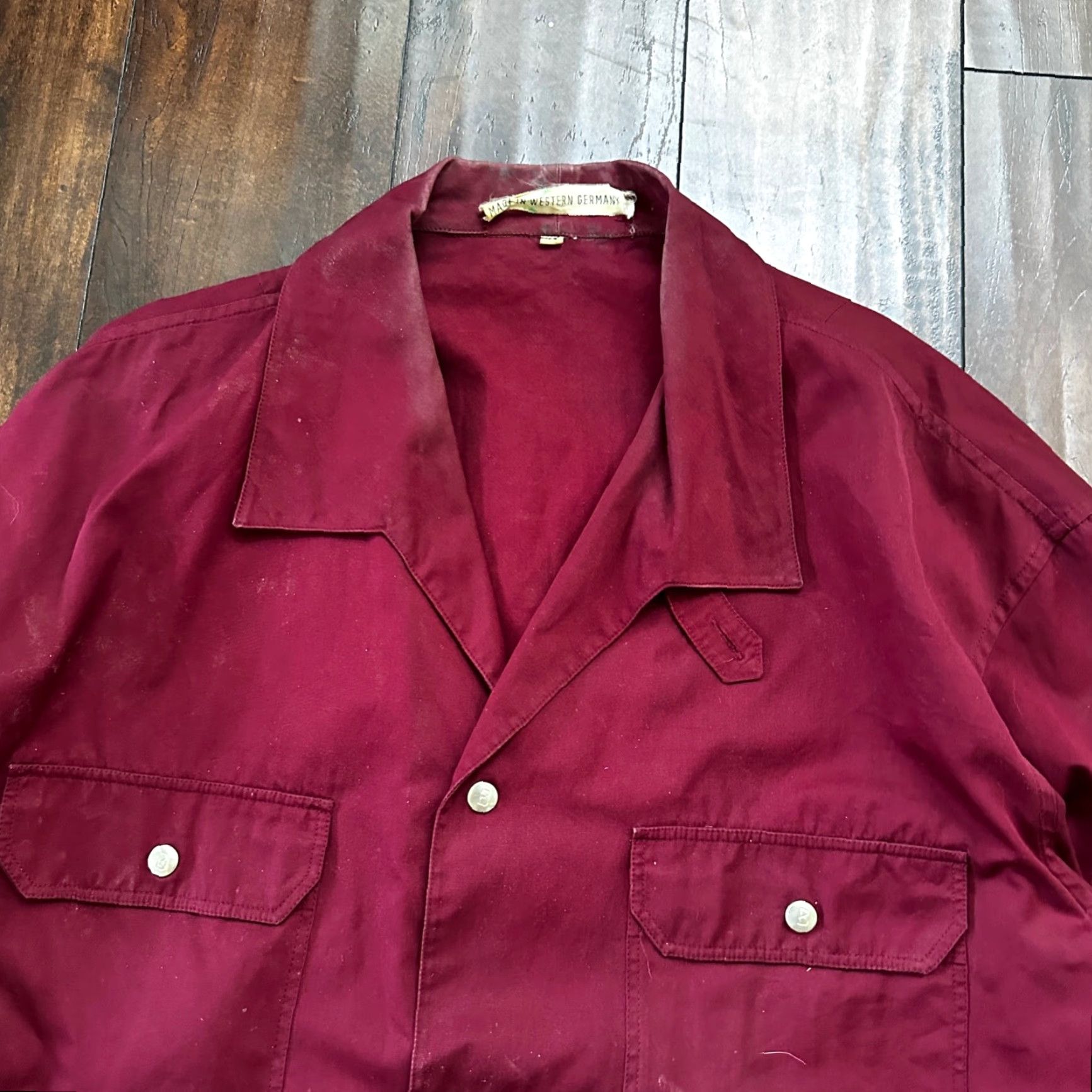 Bogner VINTAGE Bogner Jacket Shirt Men 44 Maroon Plaid 60s Rockabilly Long Sleeve Button Snap Cotton Flannel Size US XXL / EU 58 / 5 - 3 Thumbnail