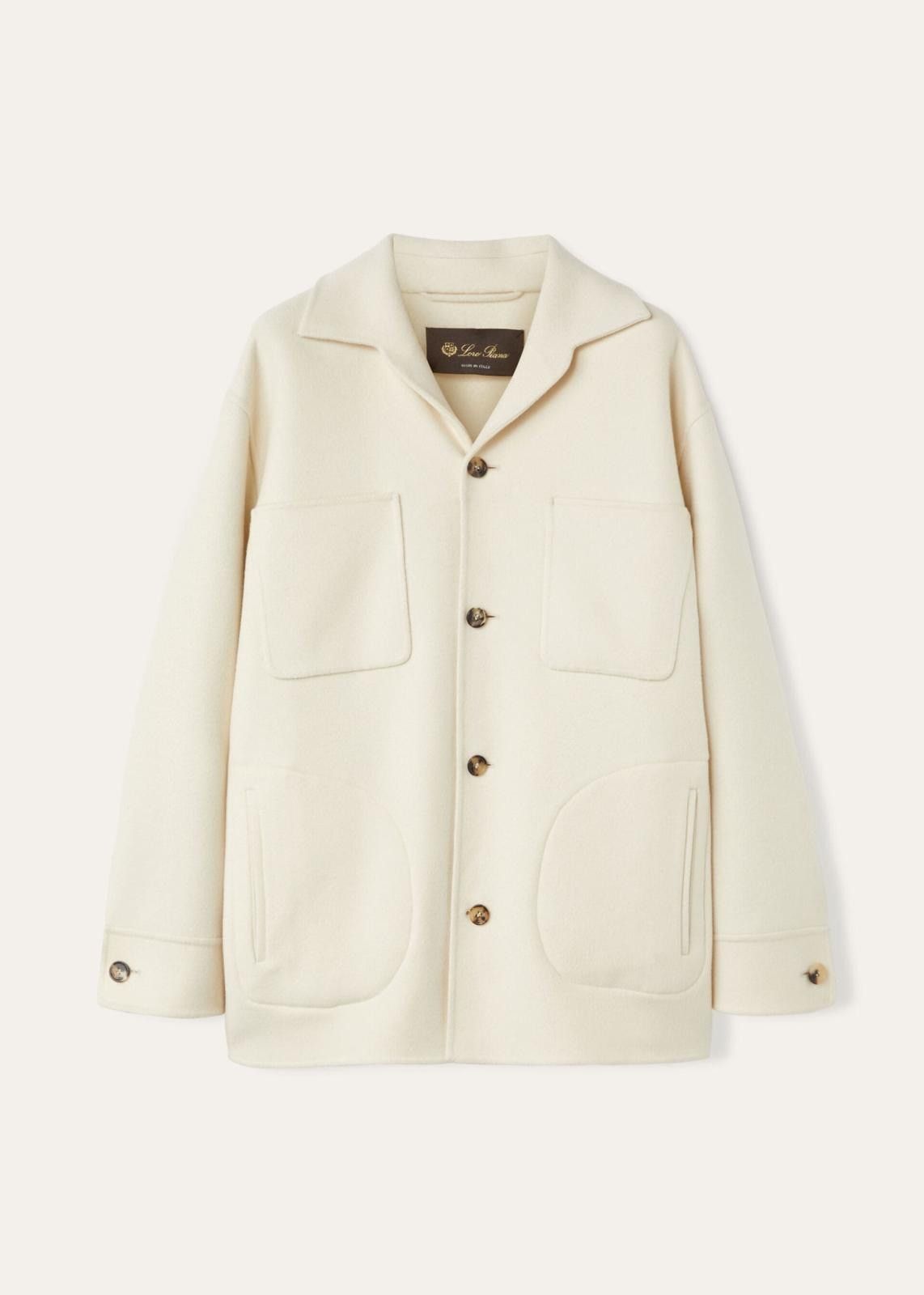 Loro Piana o1srvl11e0725 FAO6473 Jillian Over Shirt in White Size L / US 10 / IT 46 - 1 Thumbnail