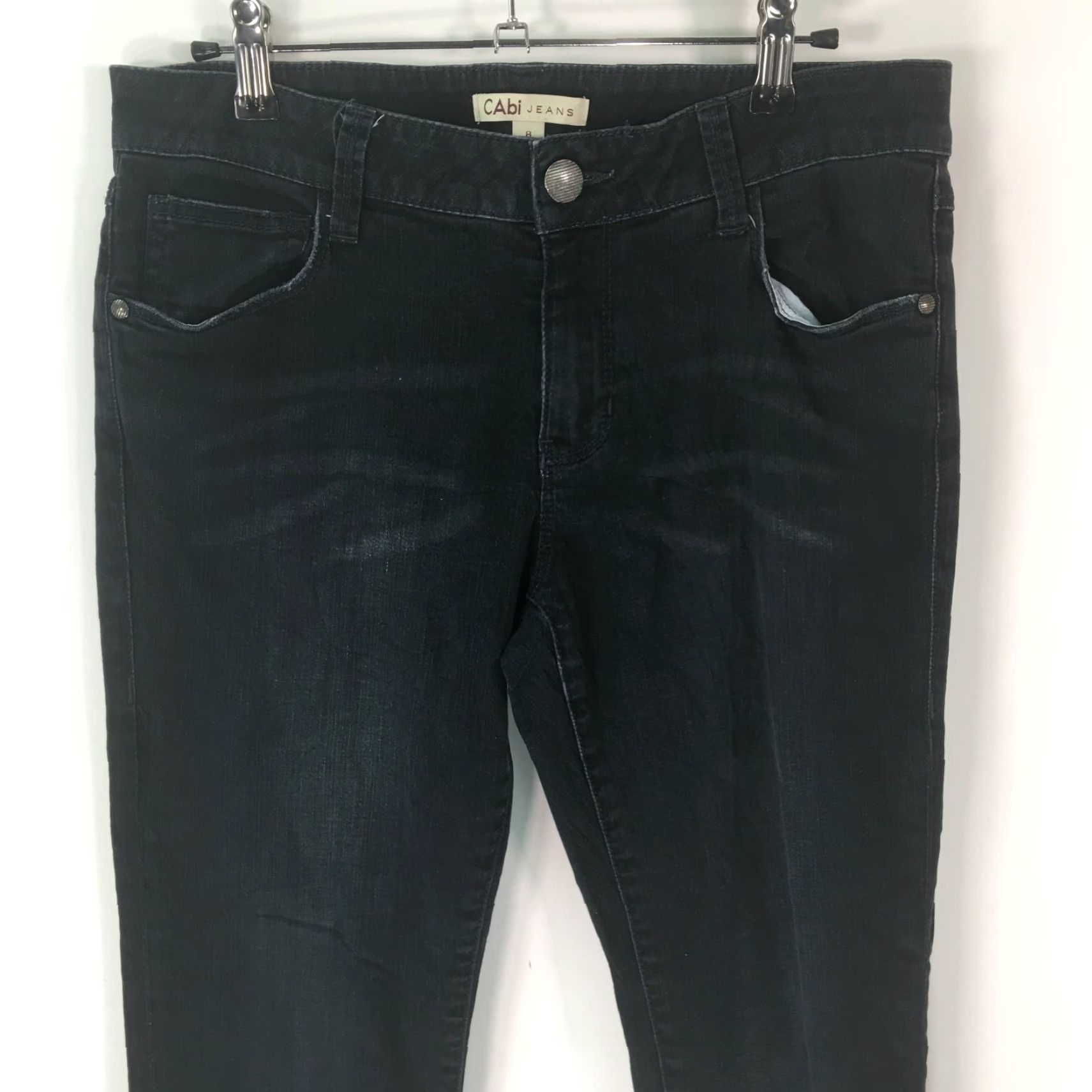Vintage Cabi Black Denim Jeans Womens Low Rise Straight Leg Regular Fit Size 8 Size 30" / US 8 / IT 44 - 3 Thumbnail