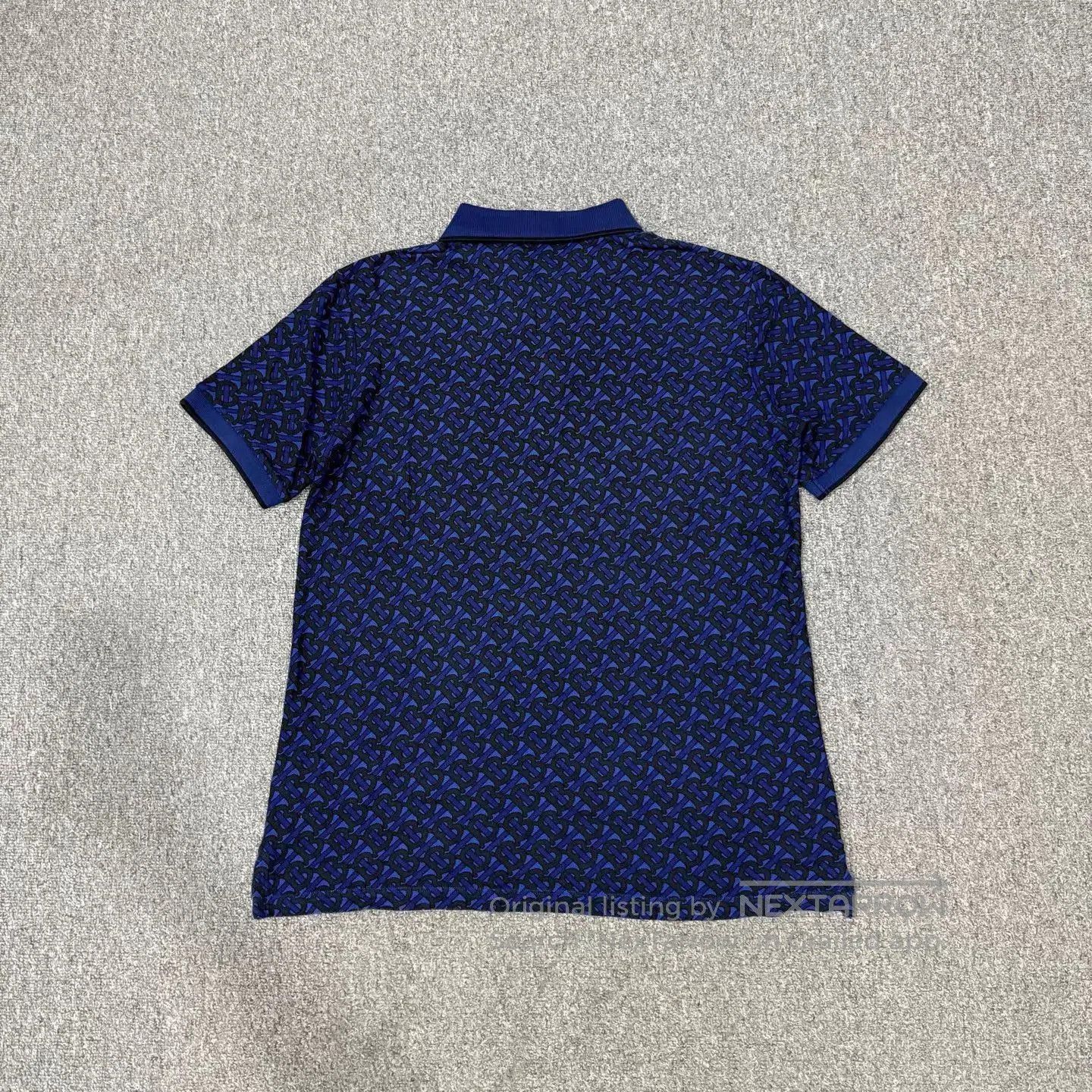 Burberry Blue Patterned Short-Sleeve Polo Shirt. Size US M / EU 48-50 / 2 - 2 Thumbnail