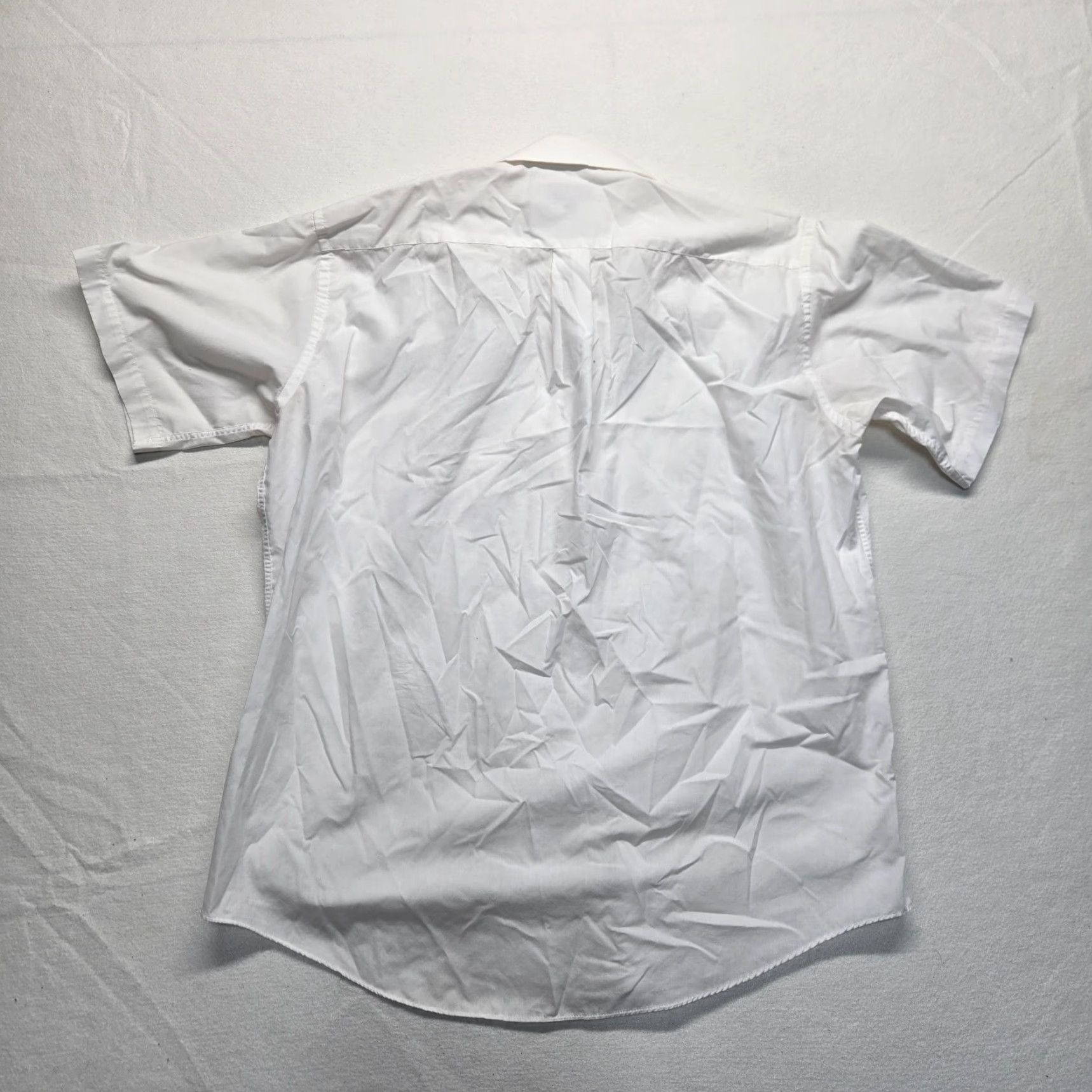 Vintage Tailor’s Row Finery Shirt Adult Men 17.5 White Short Sleeve Button-Up Cotton Solid 17.5 Mens Shirt Size US XXL / EU 58 / 5 - 7 Thumbnail
