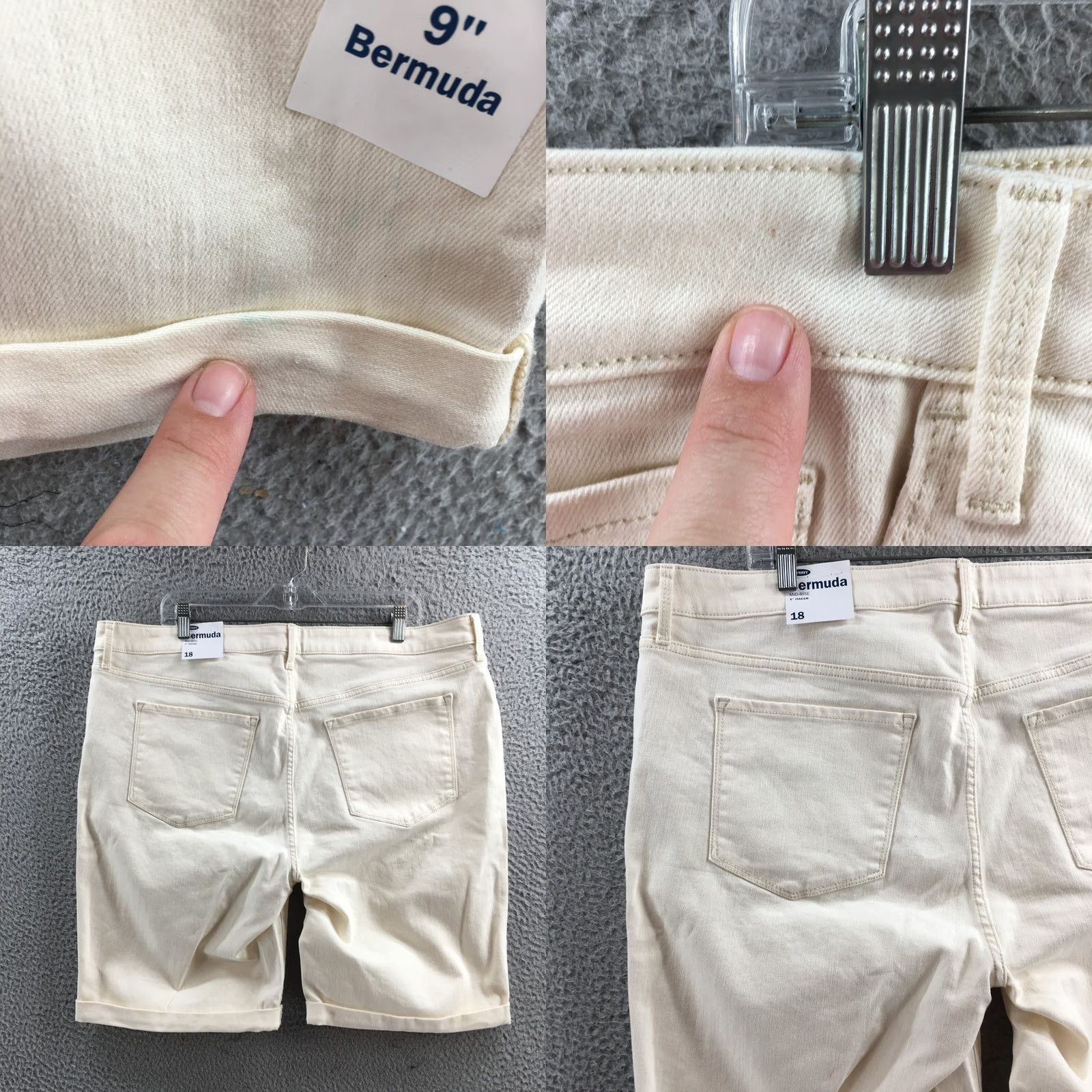 Old Navy Old Navy Bermuda Shorts Womens 18 Beige High Rise Cuffed Zip NEW Womens Bermuda Shorts 18 Beige High Rise Cuffed Zip NEW Size 40" / US 18 - 9 Thumbnail