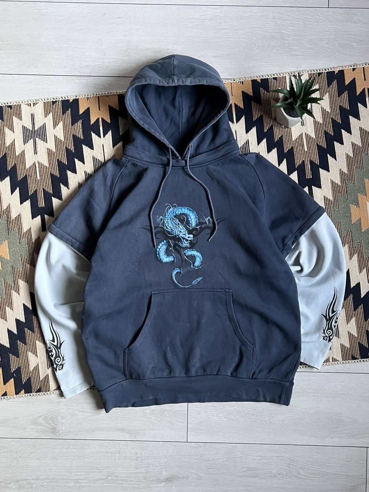 Vintage Vintage JNCO Style Y2k Spiral Dragon Horror Piece Hoodie Size US L / EU 52-54 / 3 - 1 Thumbnail